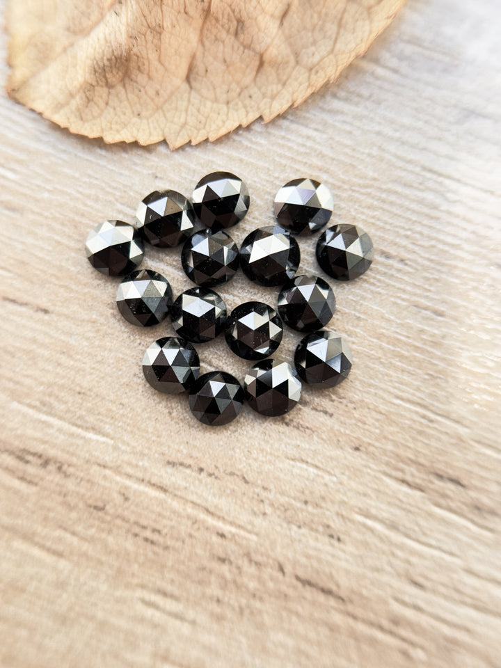 0.15 Ct Round Rose Cut Black Natural Diamond Loose