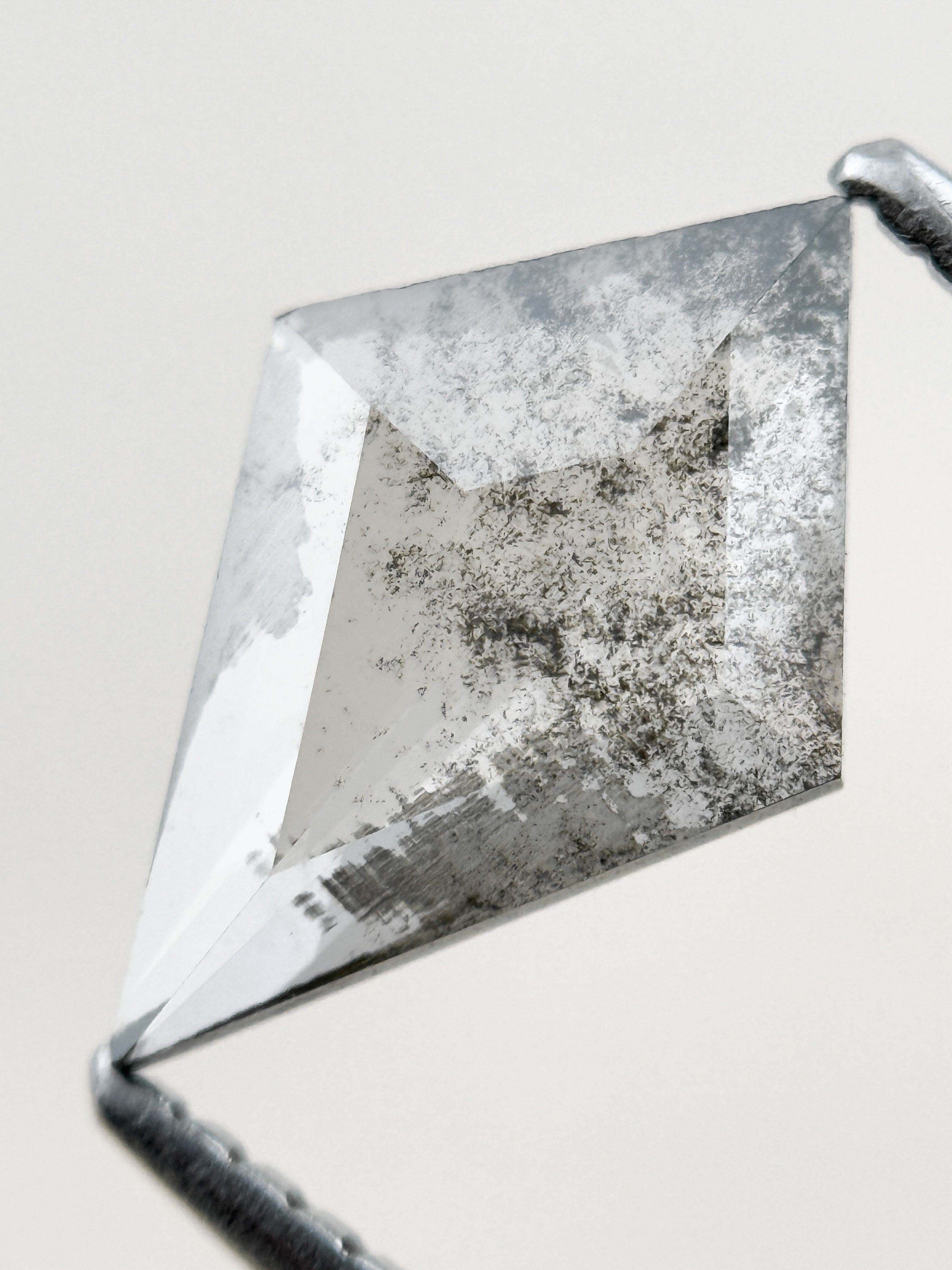 1.22 Ct Kite Rose Cut Grey Natural Salt and Pepper Diamond