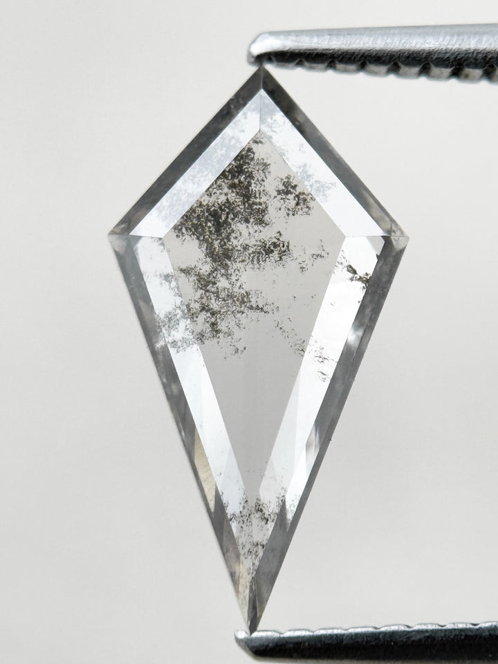 1.73 Ct Kite Rose Cut Grey Natural Salt and Pepper Diamond