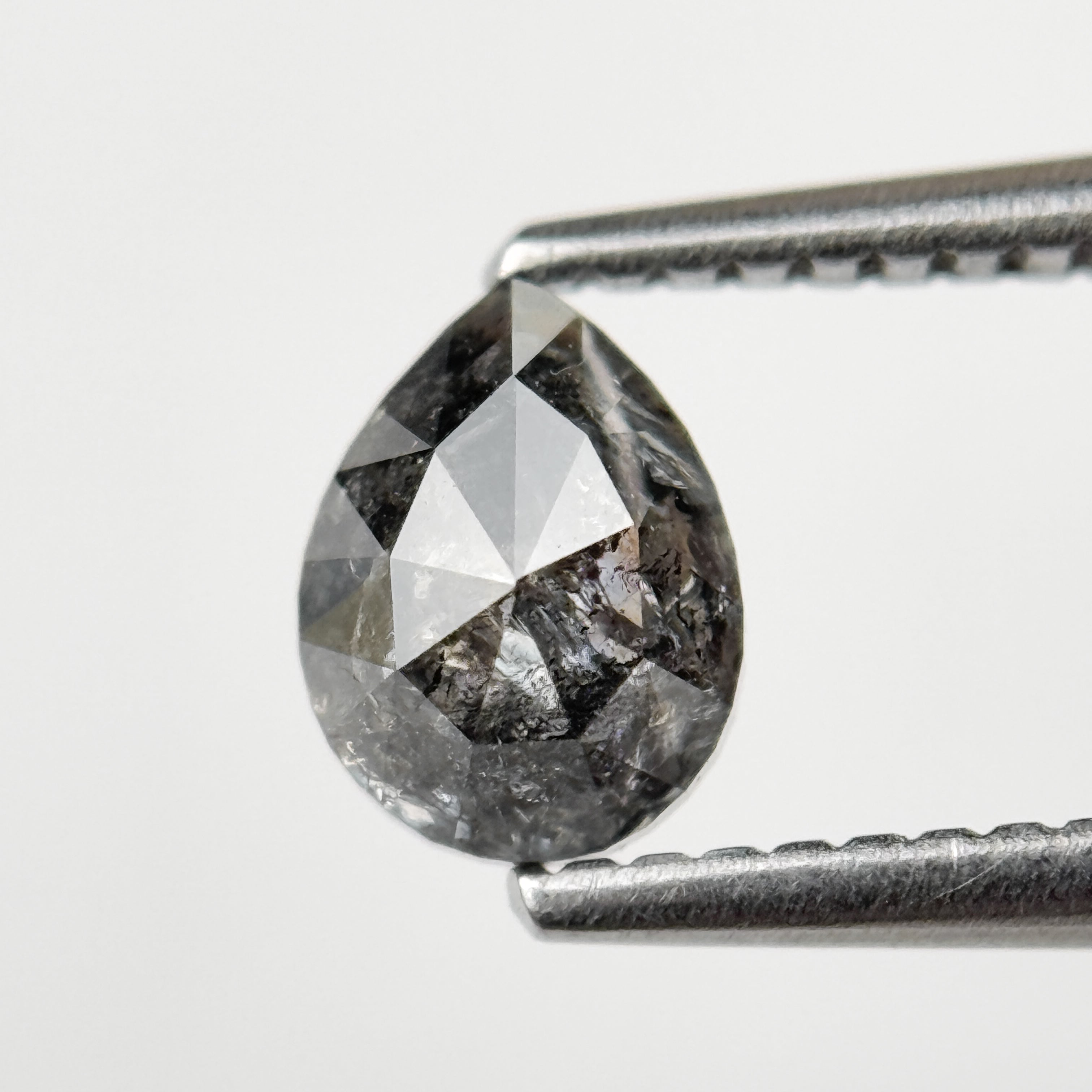 0.84 Ct Pear Brilliant Cut Grey Natural Salt and Pepper Diamond
