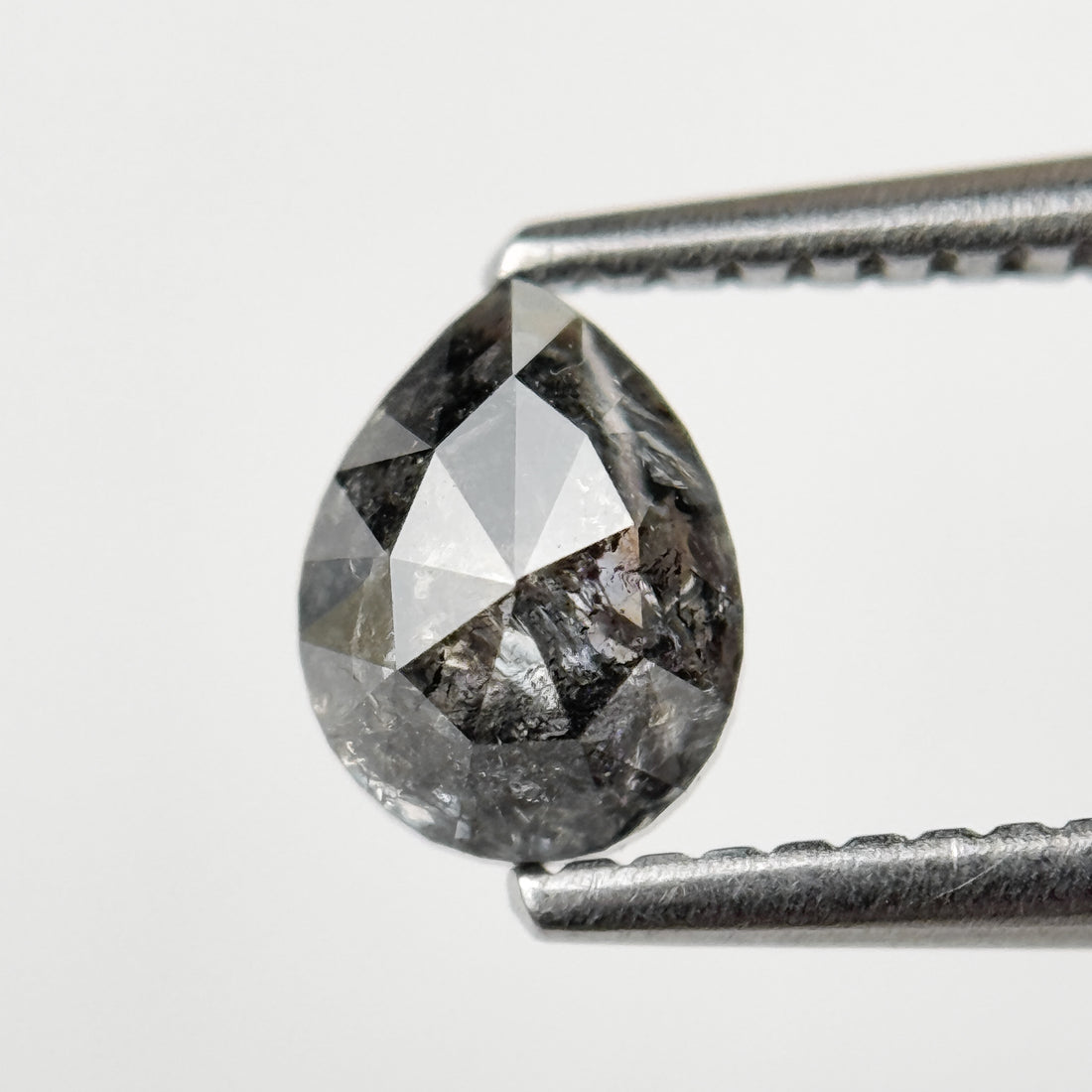 0.84 Ct Pear Brilliant Cut Grey Natural Salt and Pepper Diamond