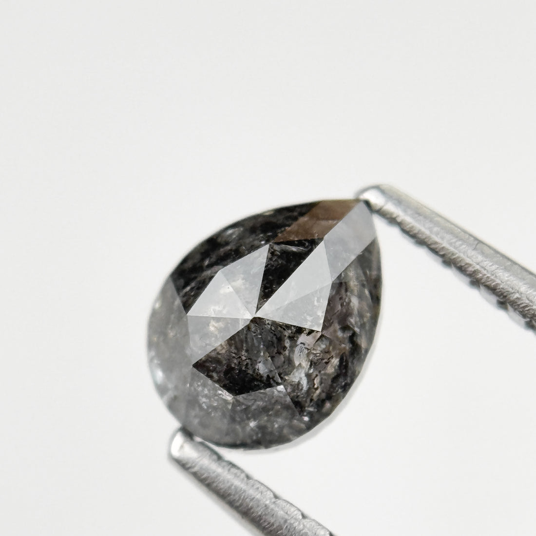 0.84 Ct Pear Brilliant Cut Grey Natural Salt and Pepper Diamond