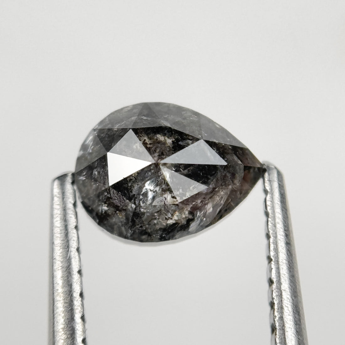 0.84 Ct Pear Brilliant Cut Grey Natural Salt and Pepper Diamond