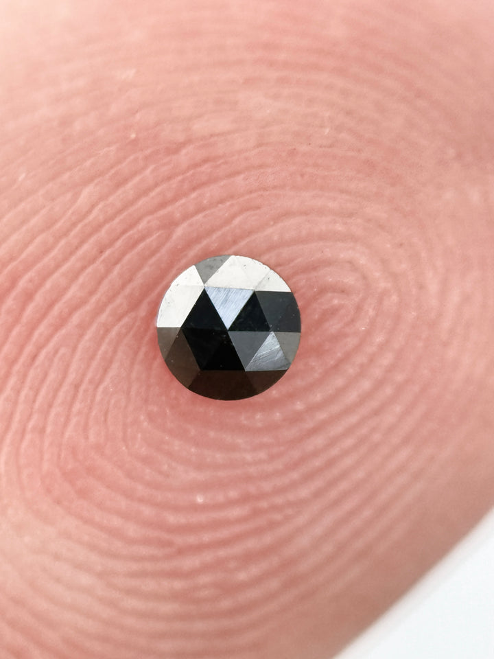 0.15 Ct Round Rose Cut Black Natural Diamond Loose