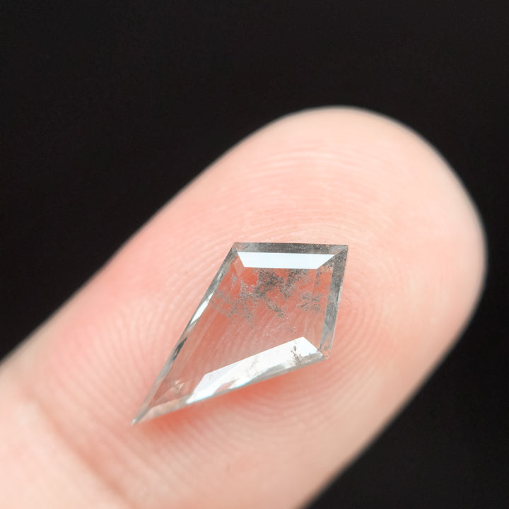 1.73 Ct Kite Rose Cut Grey Natural Salt and Pepper Diamond
