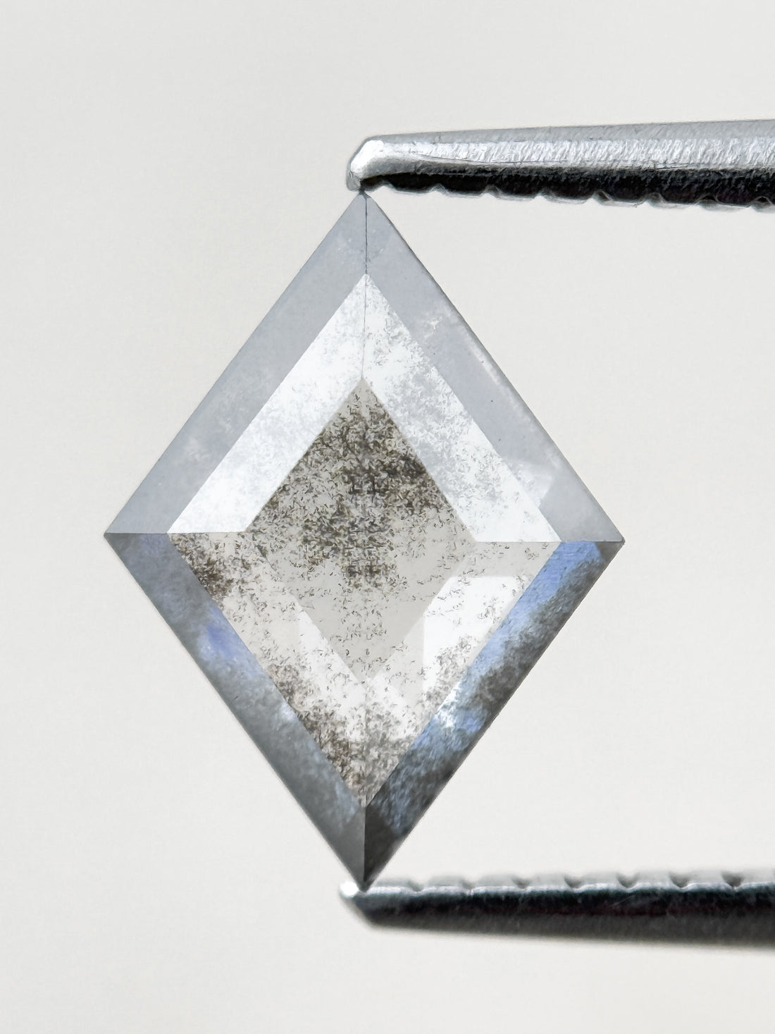 1.26 Ct Kite Rose Cut Grey Natural Salt and Pepper Diamond