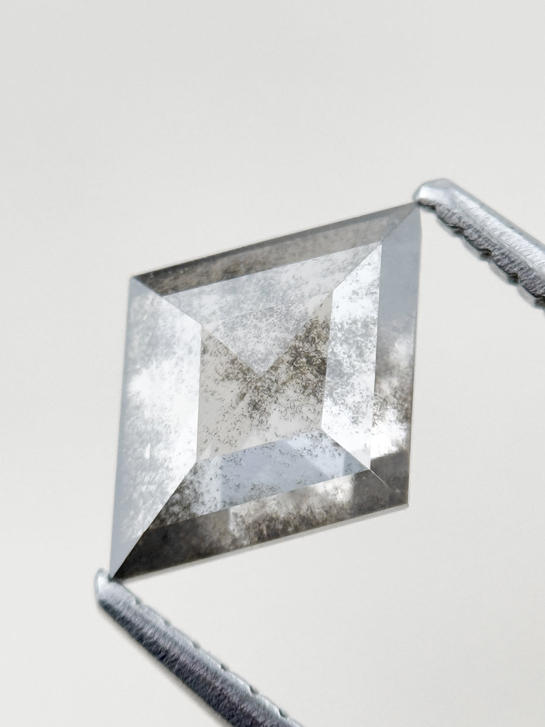 1.26 Ct Kite Rose Cut Grey Natural Salt and Pepper Diamond