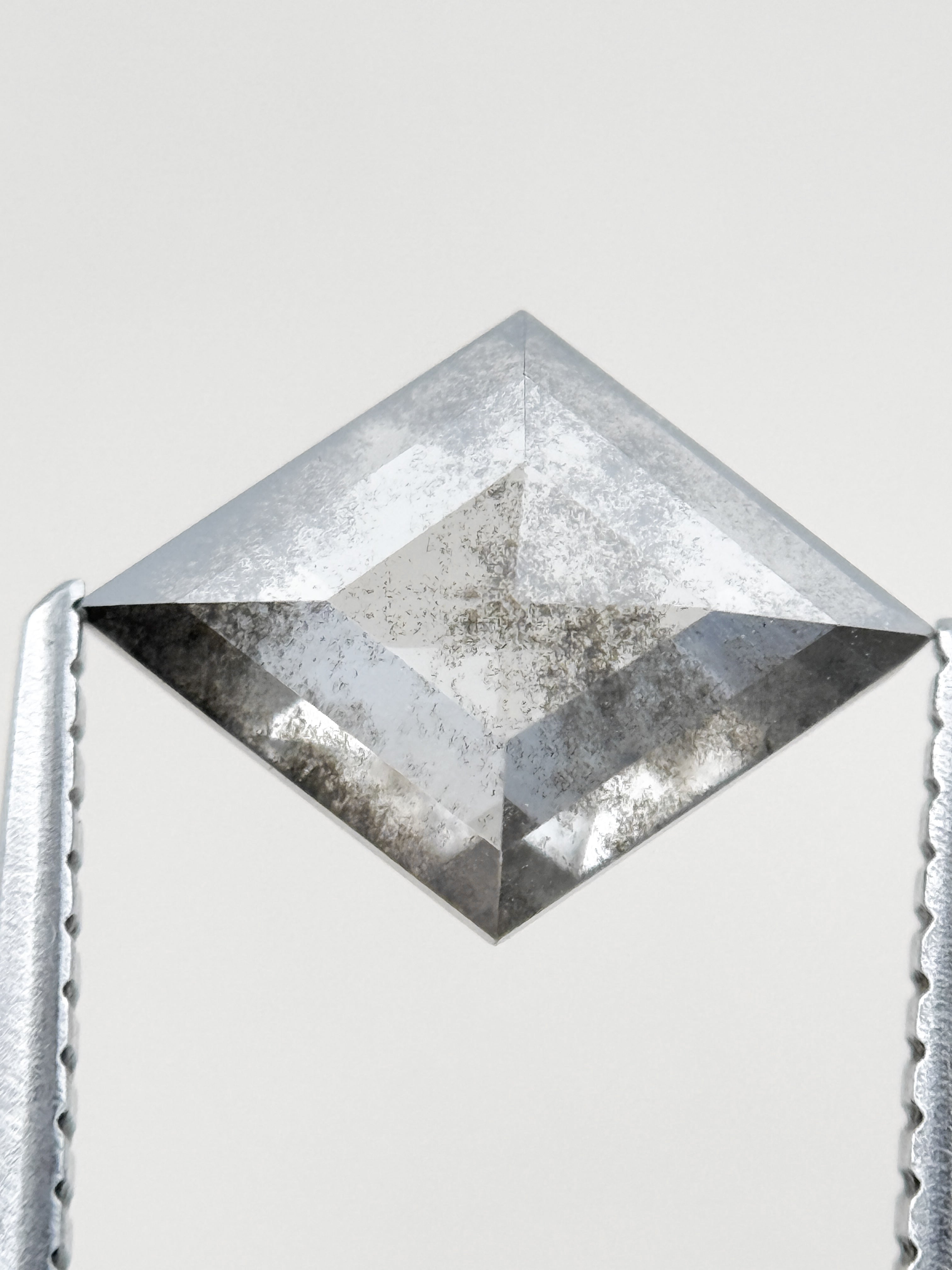 1.26 Ct Kite Rose Cut Grey Natural Salt and Pepper Diamond