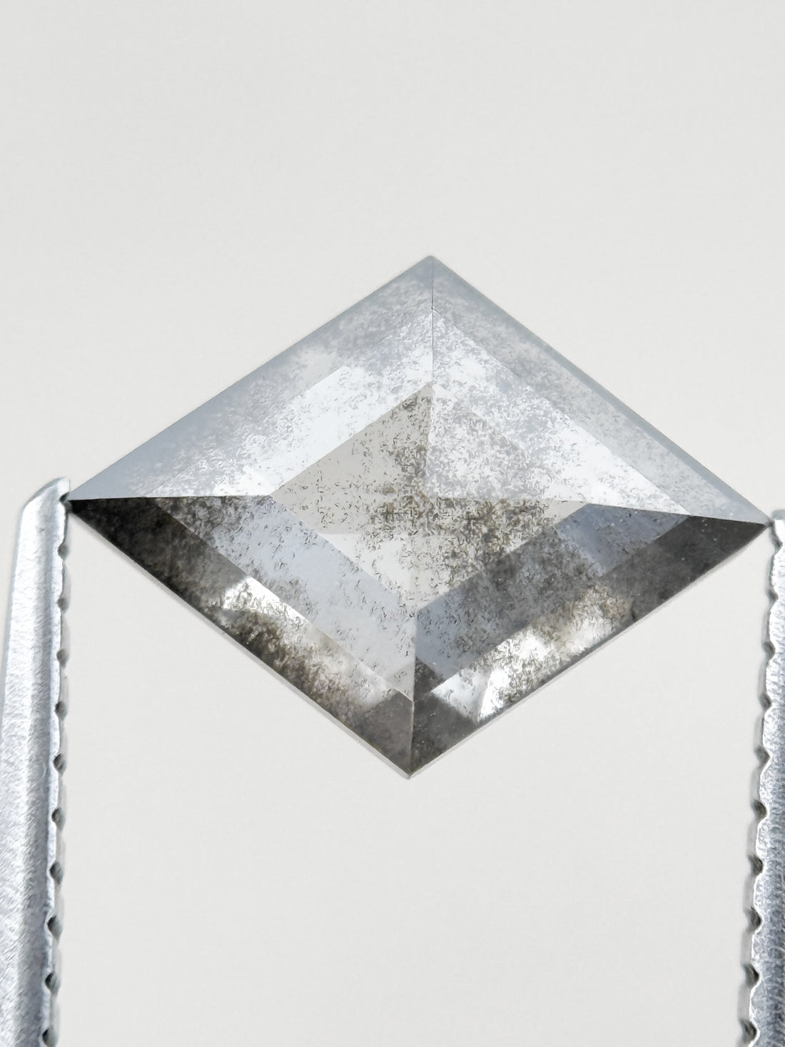 1.26 Ct Kite Rose Cut Grey Natural Salt and Pepper Diamond
