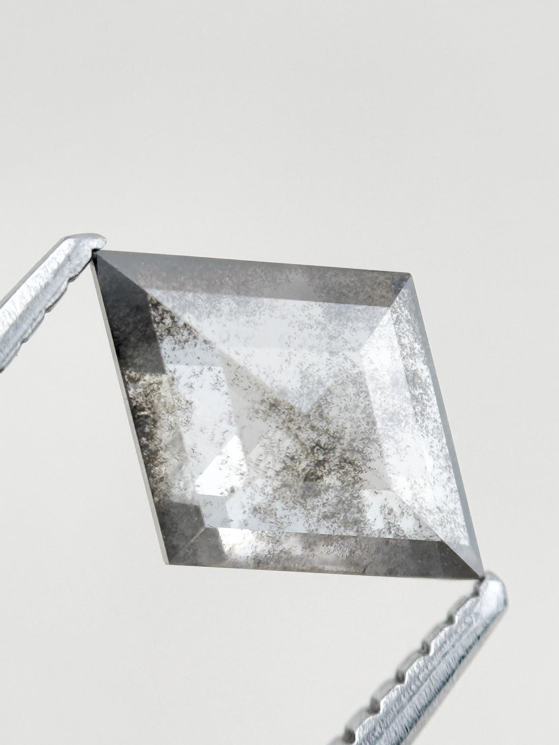 1.26 Ct Kite Rose Cut Grey Natural Salt and Pepper Diamond