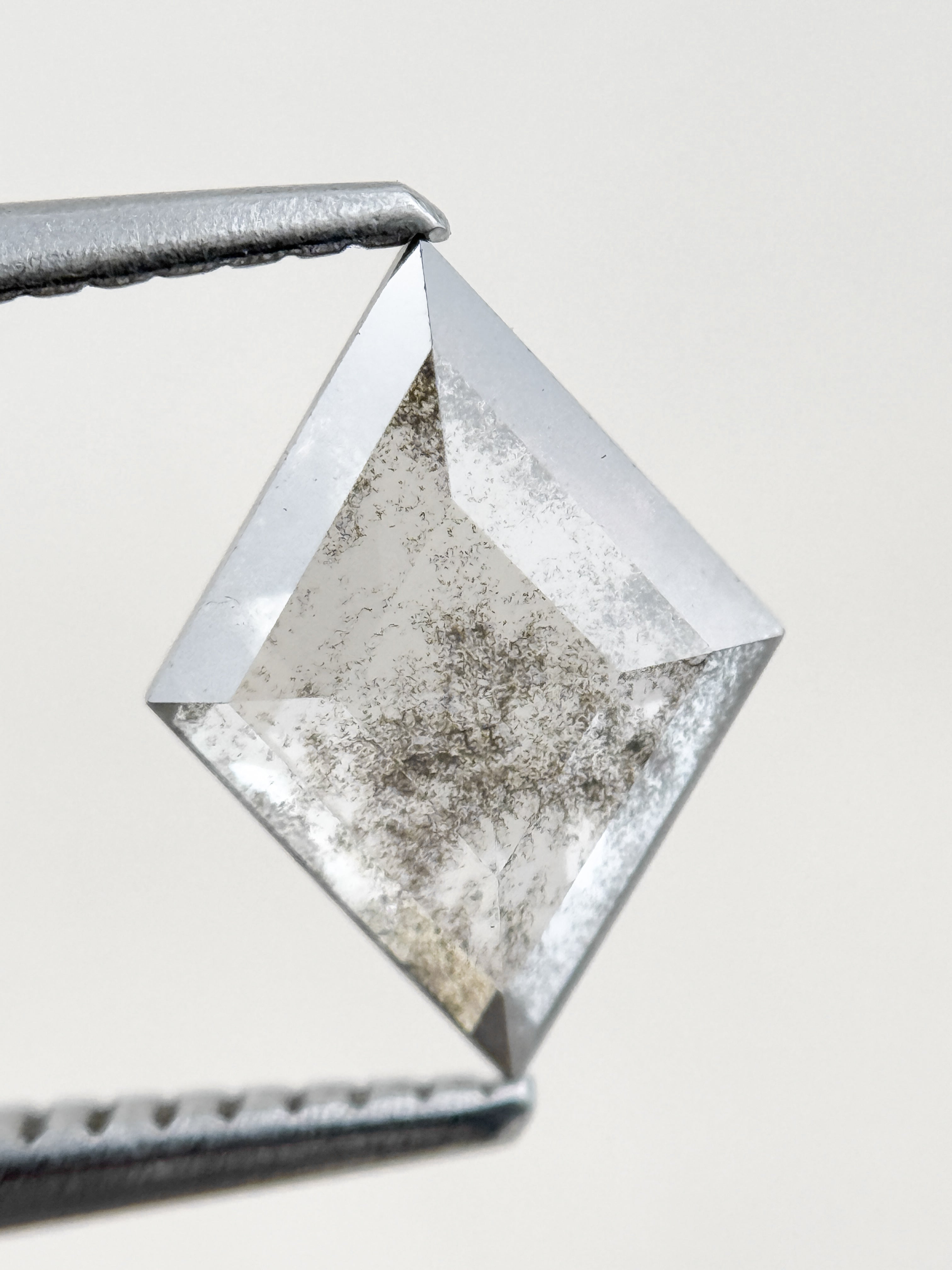 1.26 Ct Kite Rose Cut Grey Natural Salt and Pepper Diamond