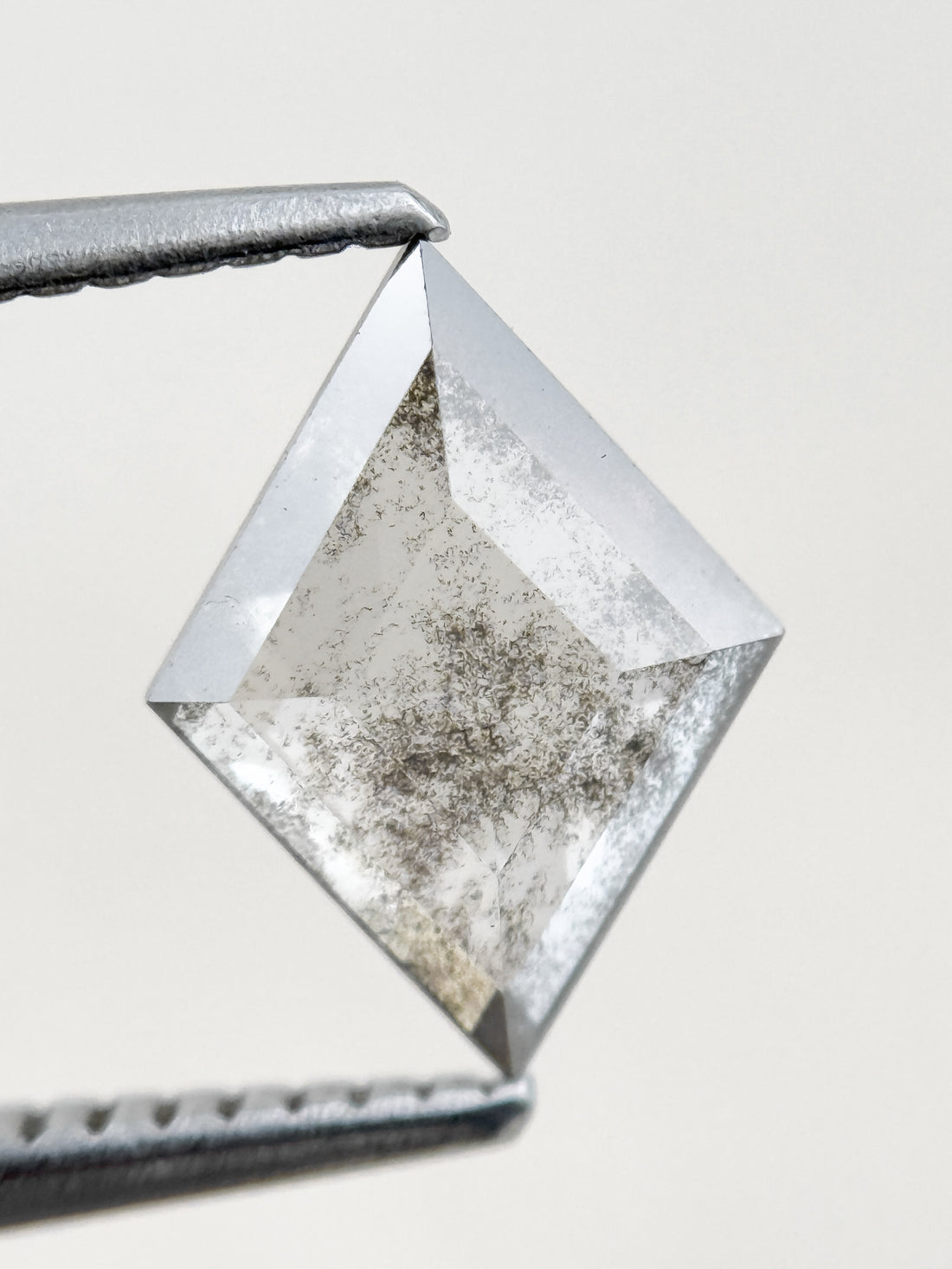 1.26 Ct Kite Rose Cut Grey Natural Salt and Pepper Diamond
