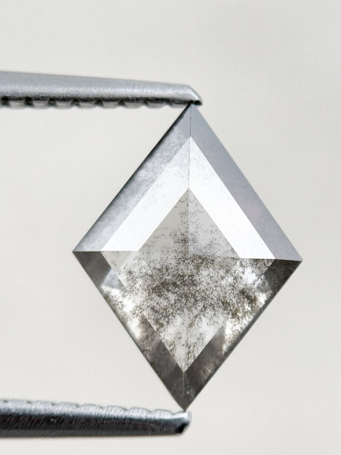 1.26 Ct Kite Rose Cut Grey Natural Salt and Pepper Diamond