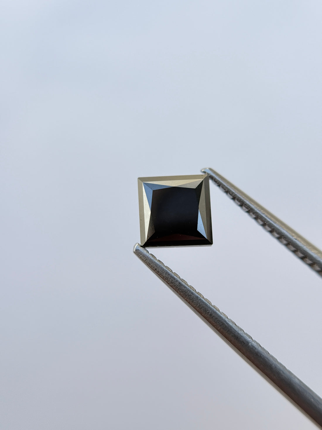 1.50 Ct Princess Rose Cut Black Natural Fancy Diamond Pair