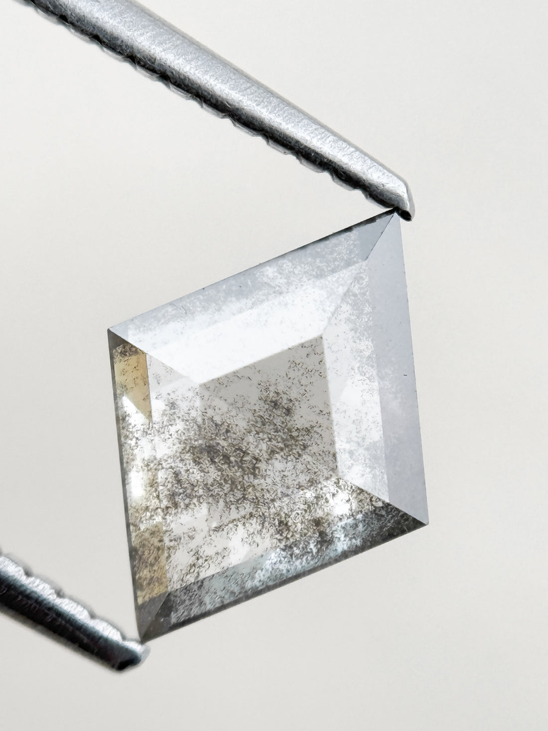 1.26 Ct Kite Rose Cut Grey Natural Salt and Pepper Diamond