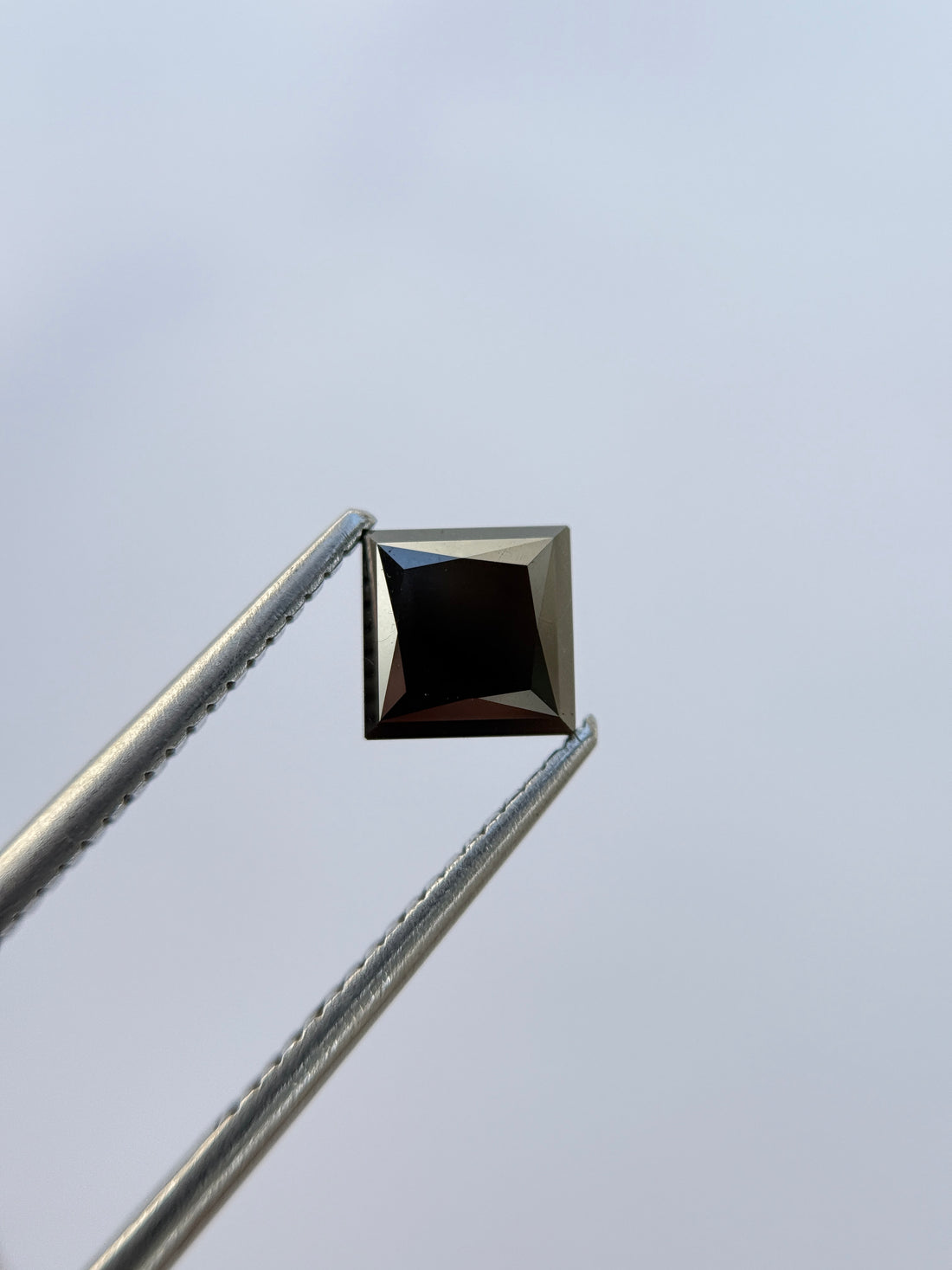 1.50 Ct Princess Rose Cut Black Natural Fancy Diamond Pair