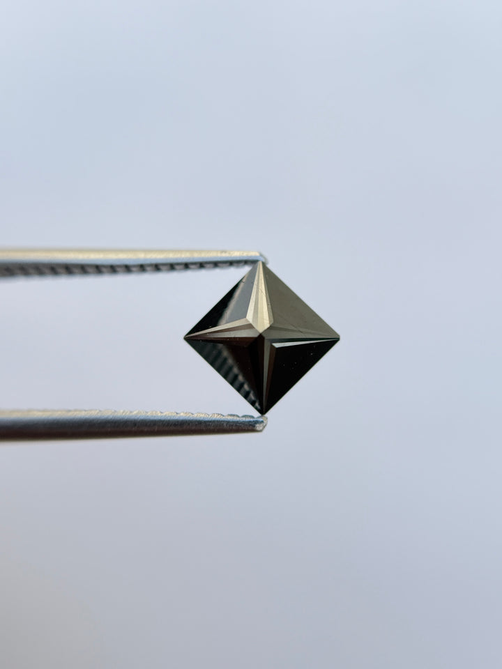 1.50 Ct Princess Rose Cut Black Natural Fancy Diamond Pair
