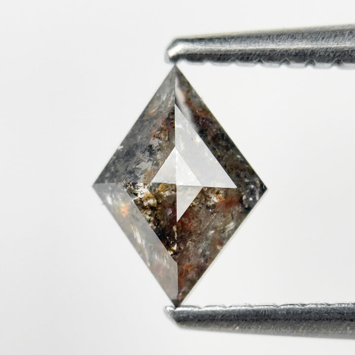 0.68 Ct Kite Rose Cut Grey Natural Salt and Pepper Diamond