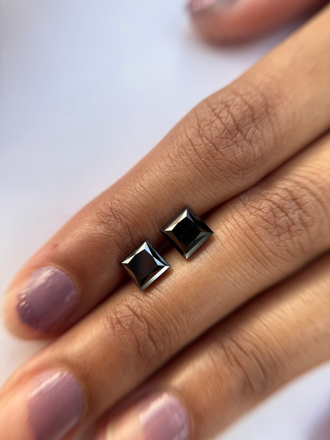 6 X 6 MM Princess Rose Cut Black Natural Loose Diamond
