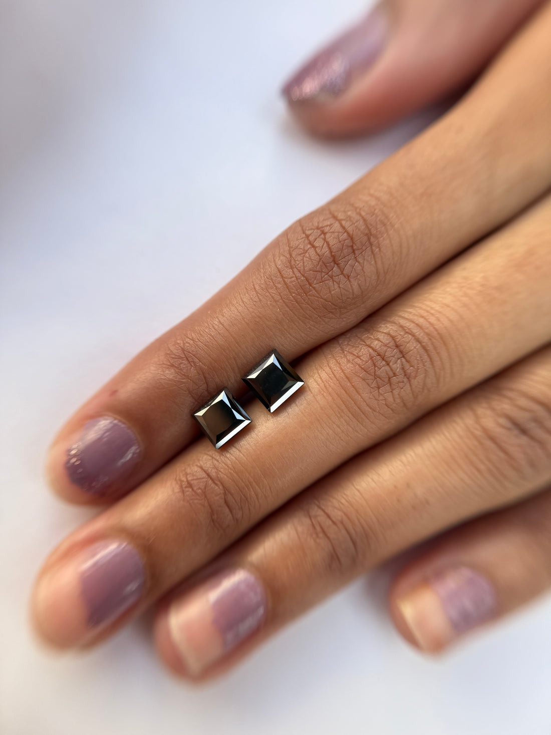 6 X 6 MM Princess Rose Cut Black Natural Loose Diamond