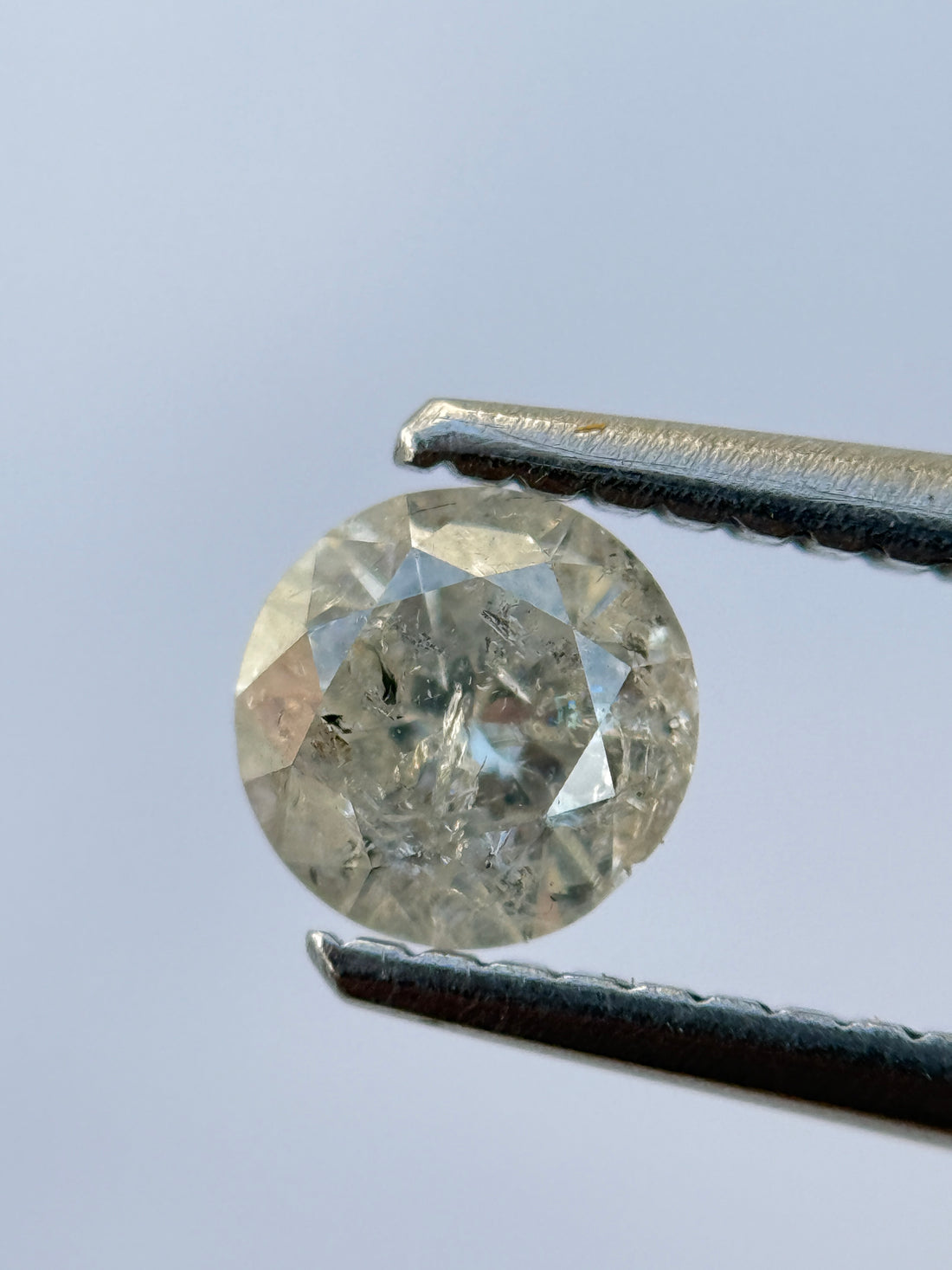 0.50 Ct Round Brilliant Cut Grey Natural Salt and Pepper Diamond