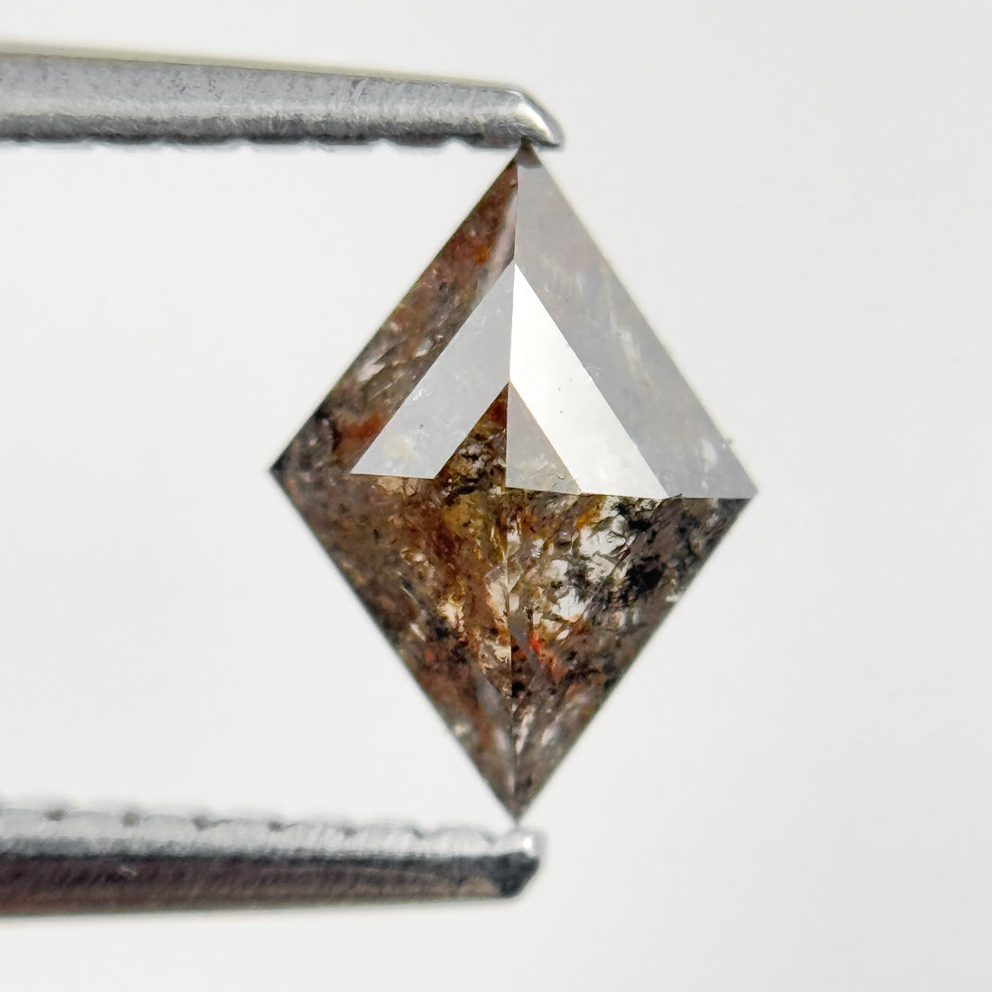 0.68 Ct Kite Rose Cut Grey Natural Salt and Pepper Diamond