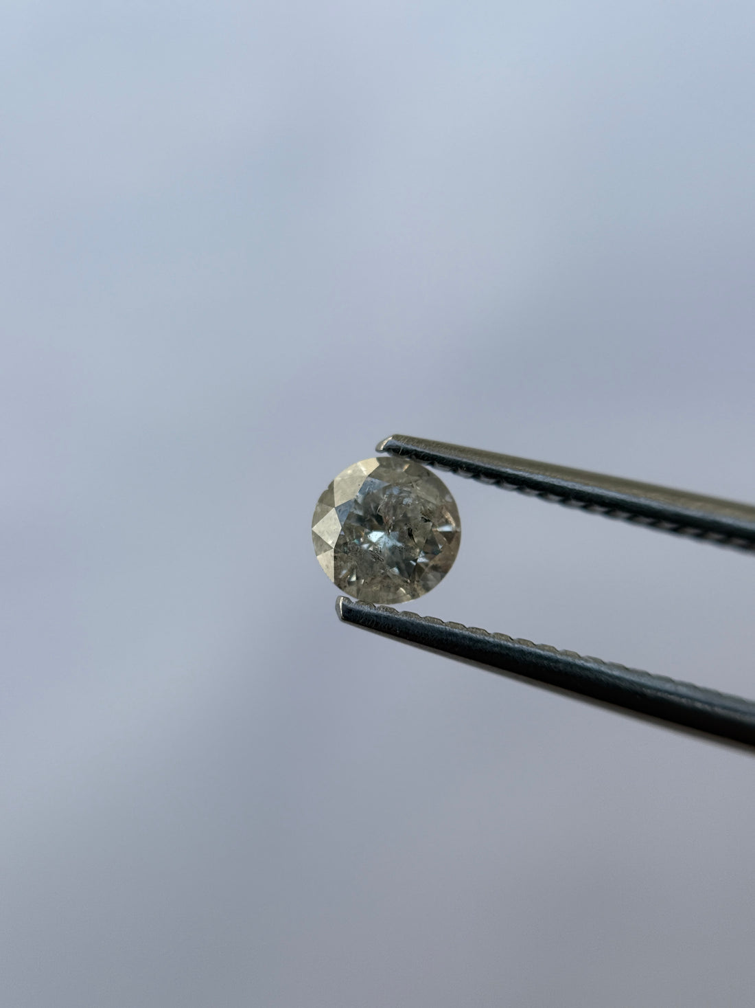0.50 Ct Round Brilliant Cut Grey Natural Salt and Pepper Diamond