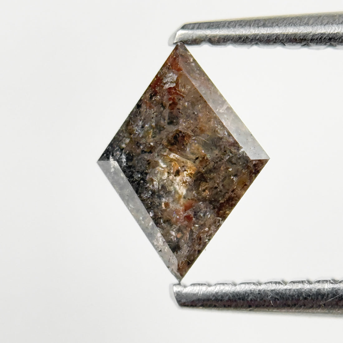0.68 Ct Kite Rose Cut Grey Natural Salt and Pepper Diamond