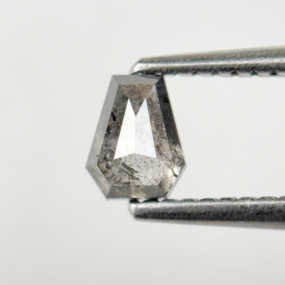 0.52 Ct Coffin Rose Cut Grey Natural Salt and Pepper Diamond