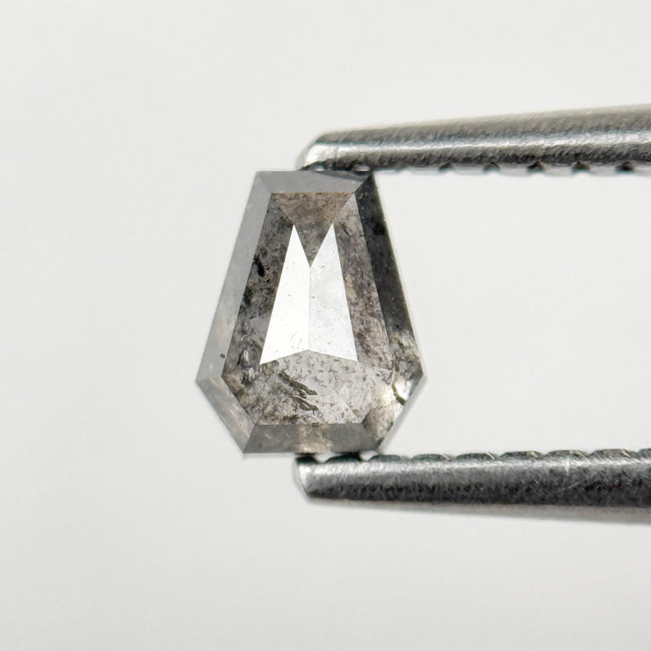 0.52 Ct Coffin Rose Cut Grey Natural Salt and Pepper Diamond