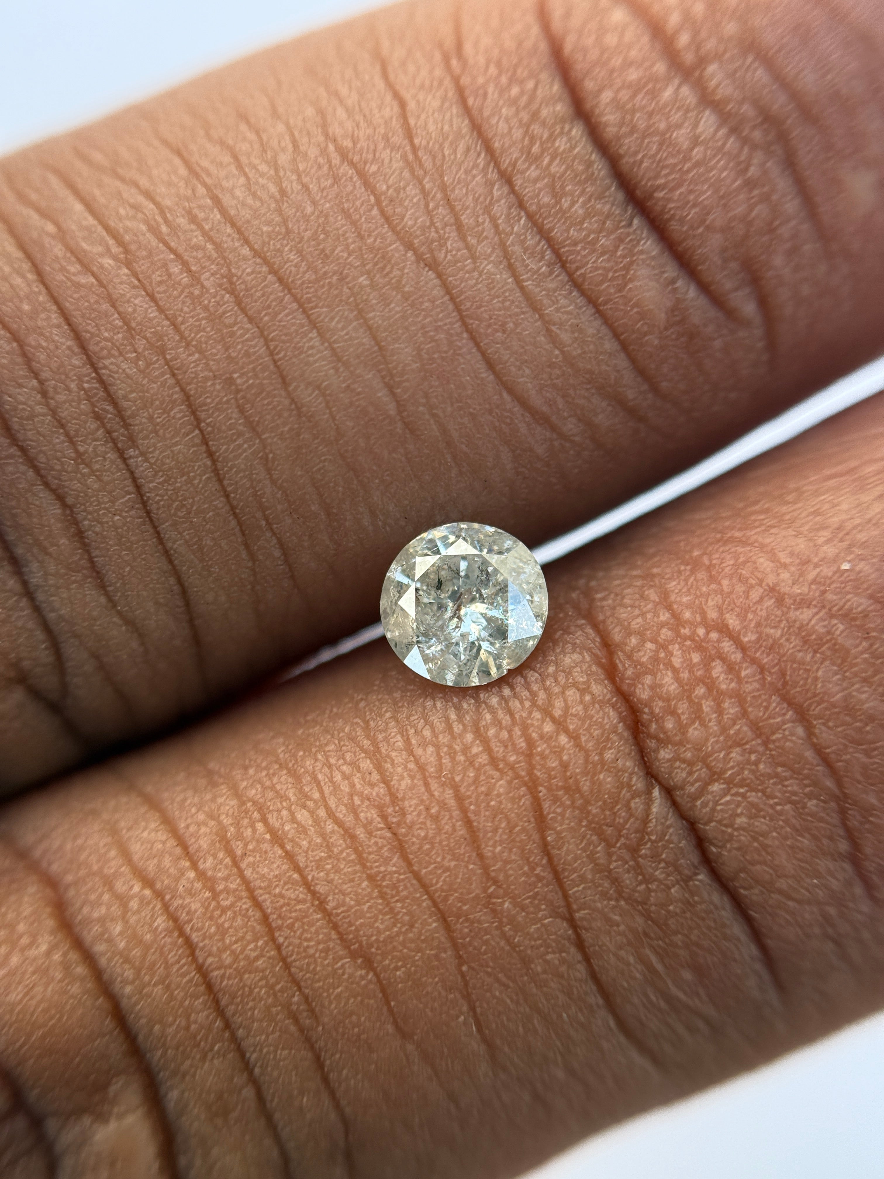 0.50 Ct Round Brilliant Cut Grey Natural Salt and Pepper Diamond