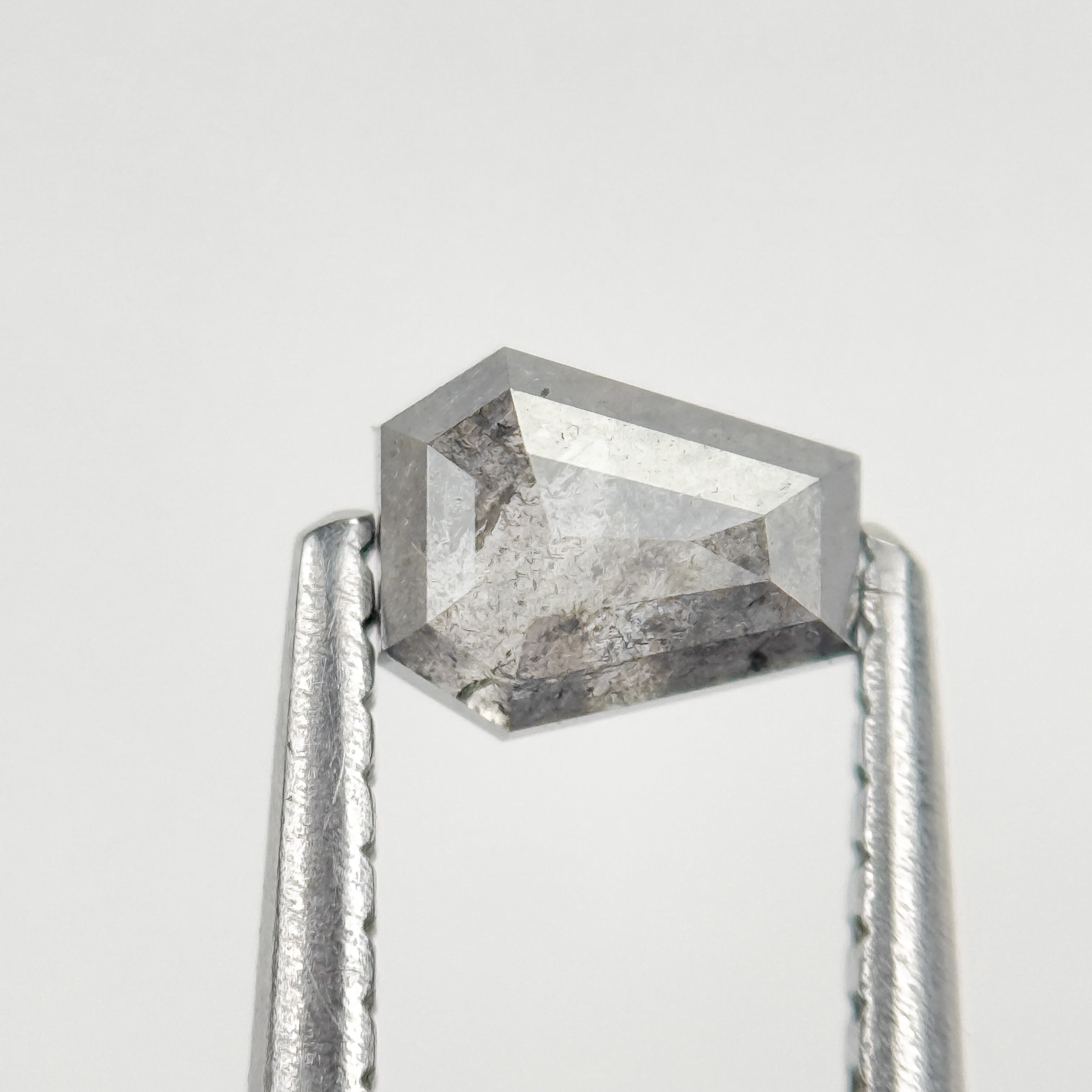 0.52 Ct Coffin Rose Cut Grey Natural Salt and Pepper Diamond