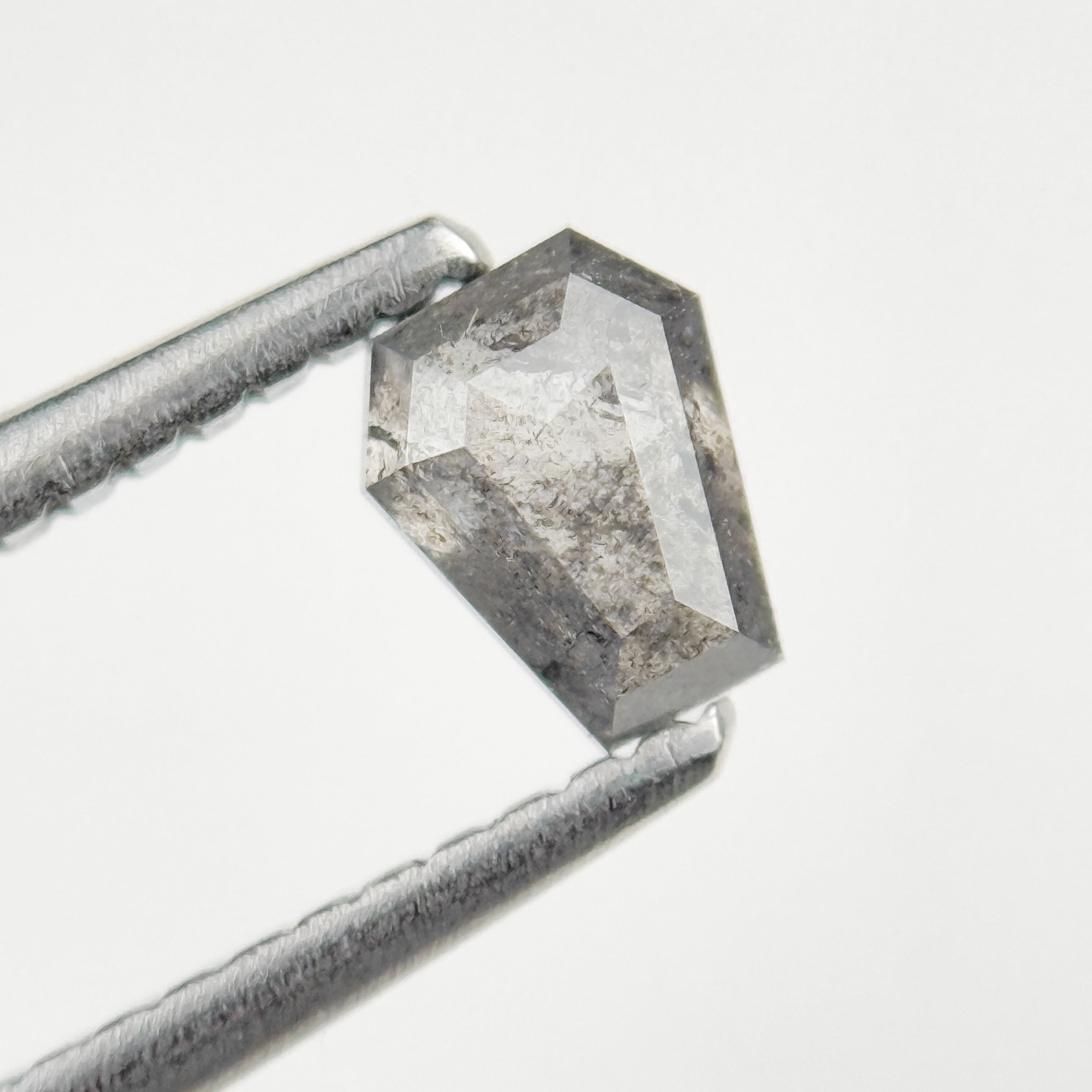 0.52 Ct Coffin Rose Cut Grey Natural Salt and Pepper Diamond