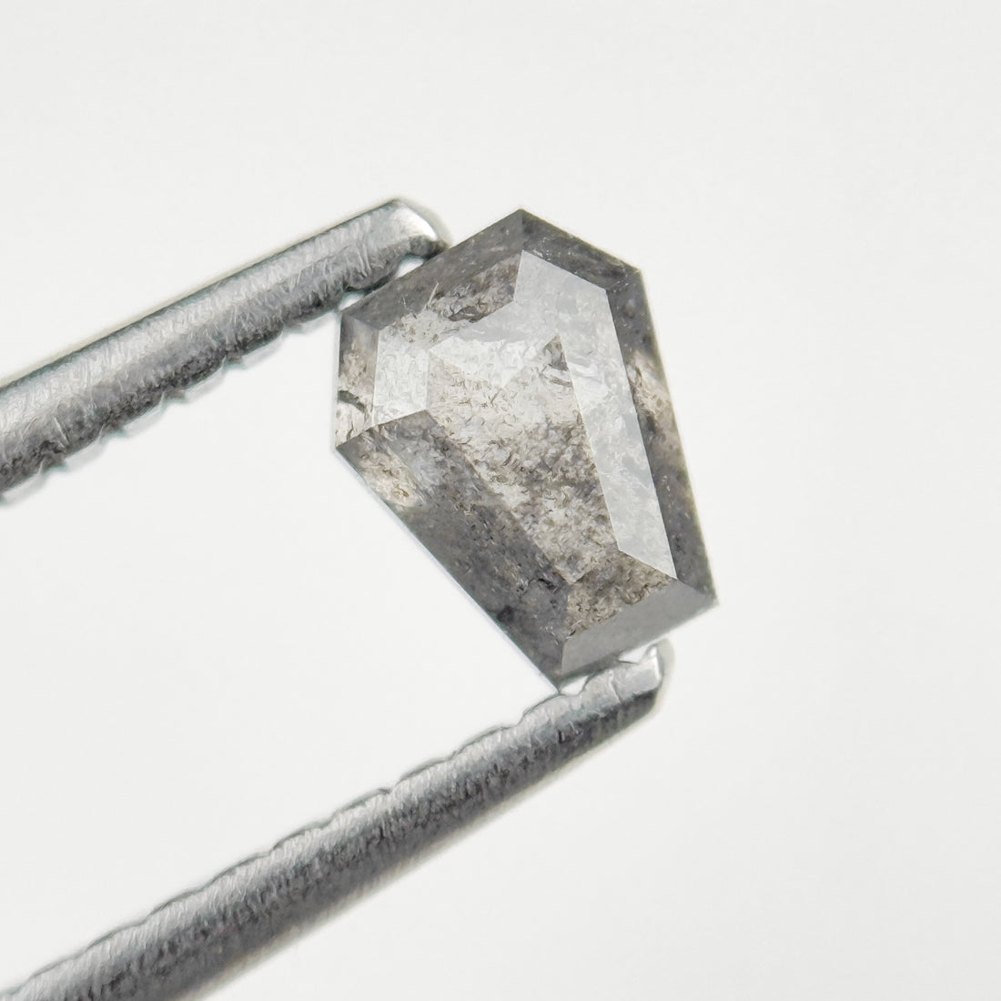 0.52 Ct Coffin Rose Cut Grey Natural Salt and Pepper Diamond