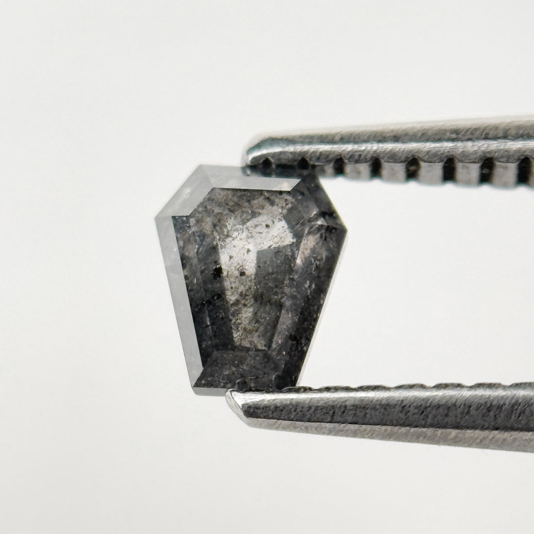 0.52 Ct Coffin Rose Cut Grey Natural Salt and Pepper Diamond