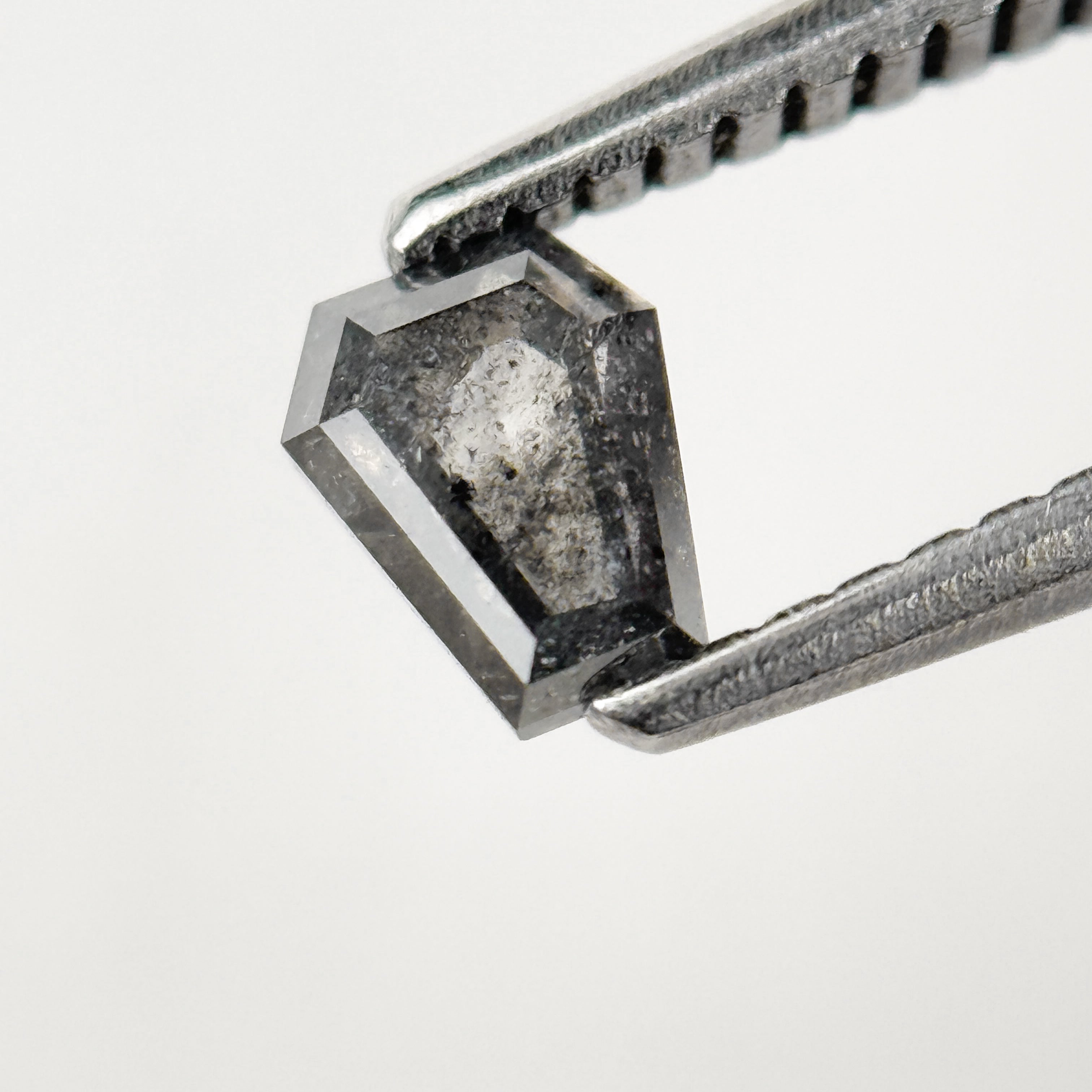 0.52 Ct Coffin Rose Cut Grey Natural Salt and Pepper Diamond