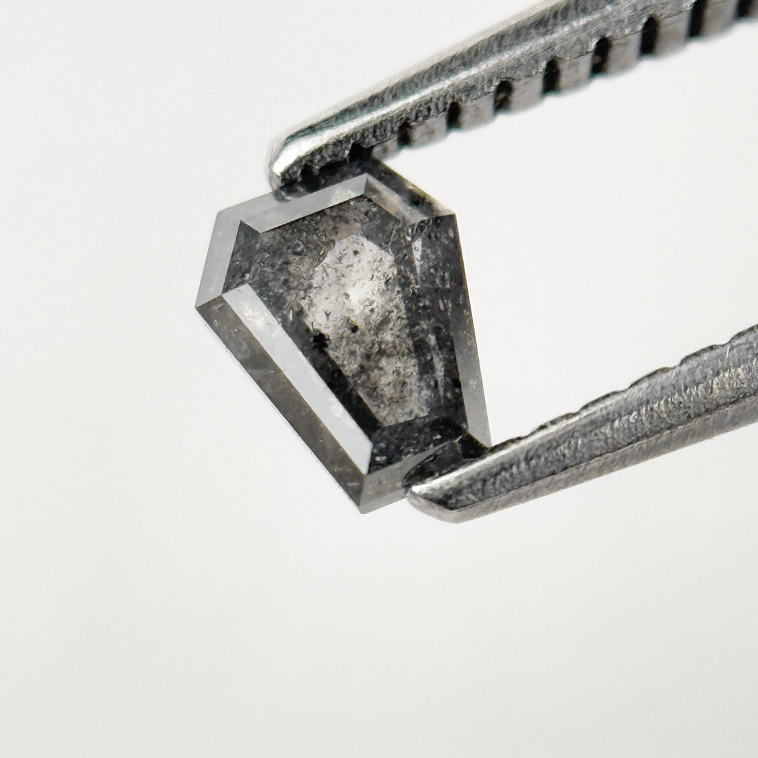 0.52 Ct Coffin Rose Cut Grey Natural Salt and Pepper Diamond