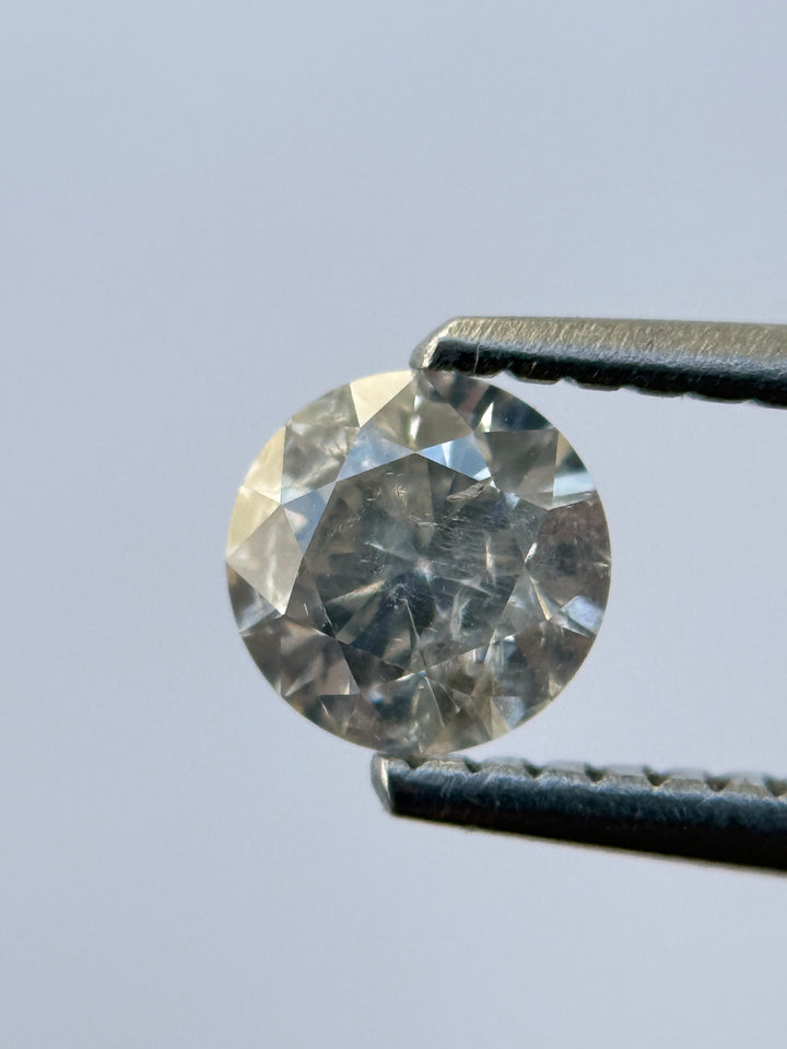 0.50 Ct Round Brilliant Cut Grey Natural Salt and Pepper Diamond