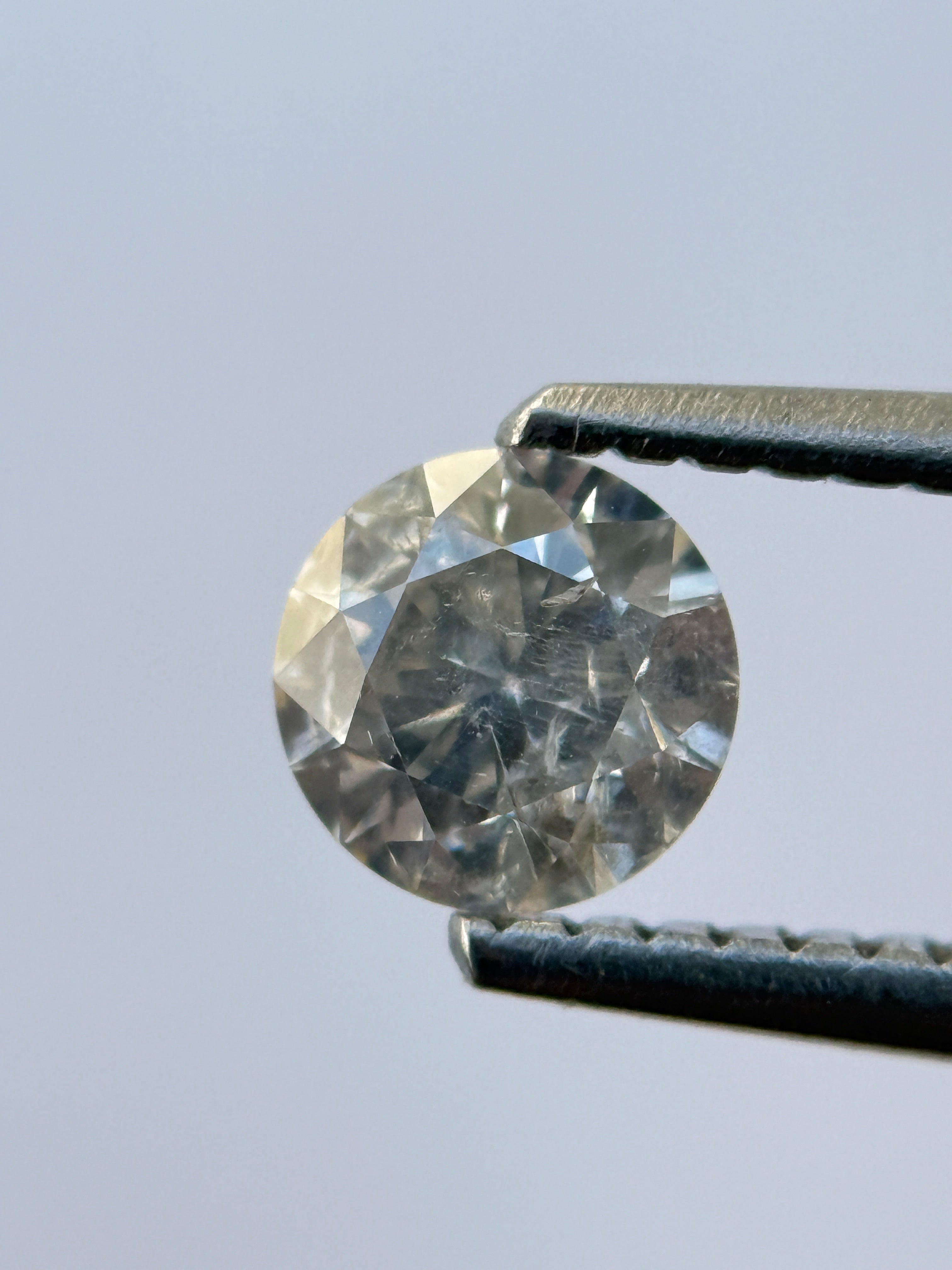 0.50 Ct Round Brilliant Cut Grey Natural Minimalist Diamond