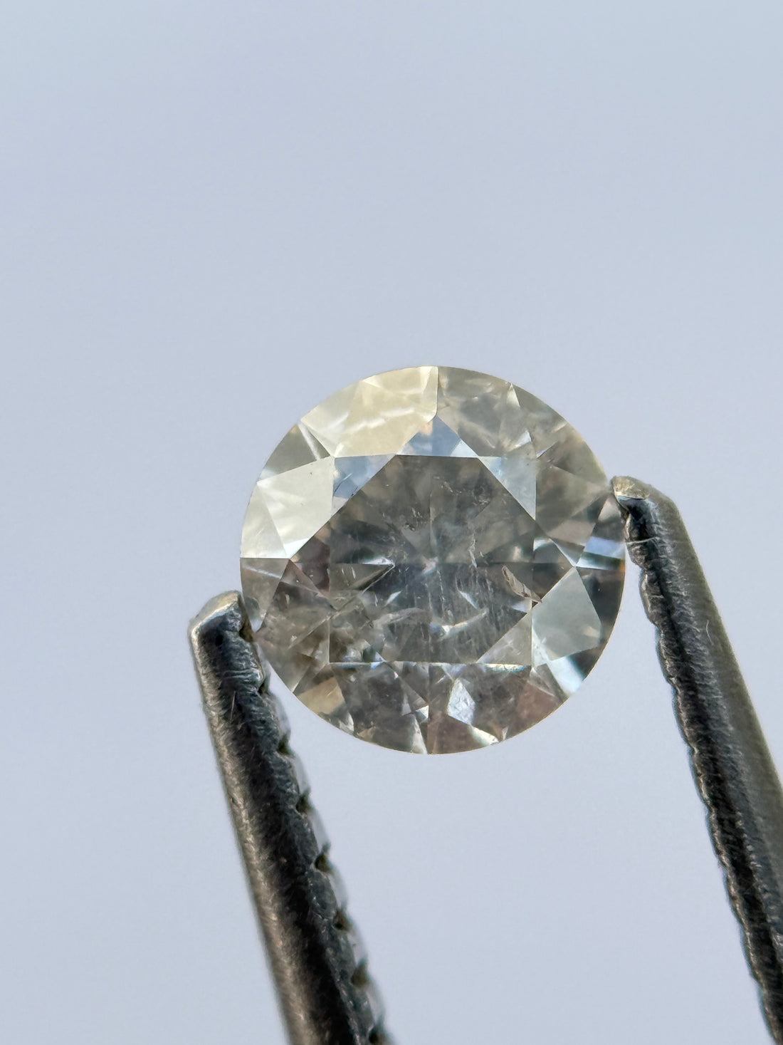 0.50 Ct Round Brilliant Cut Grey Natural Salt and Pepper Diamond