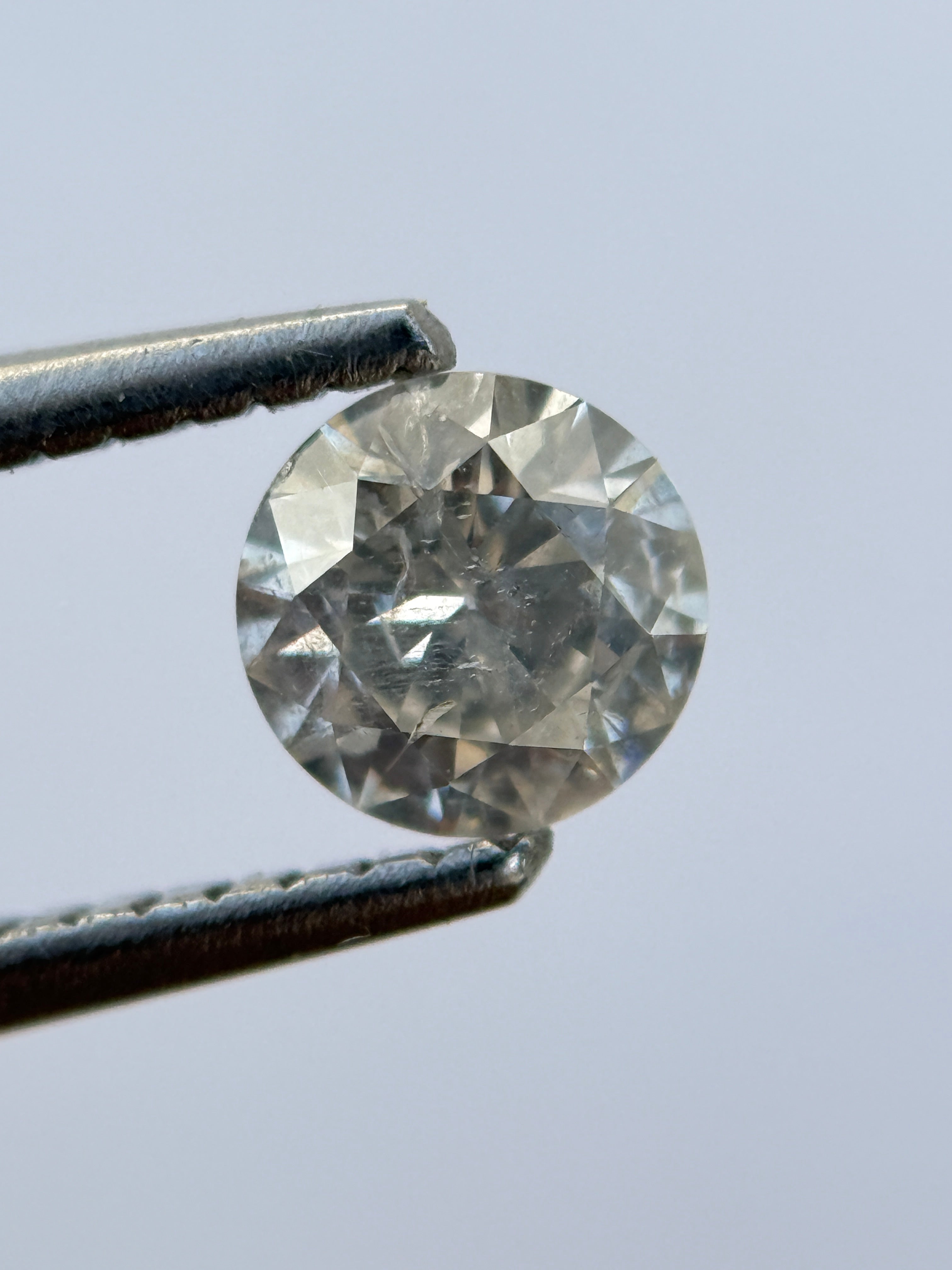 0.50 Ct Round Brilliant Cut Grey Natural Salt and Pepper Diamond