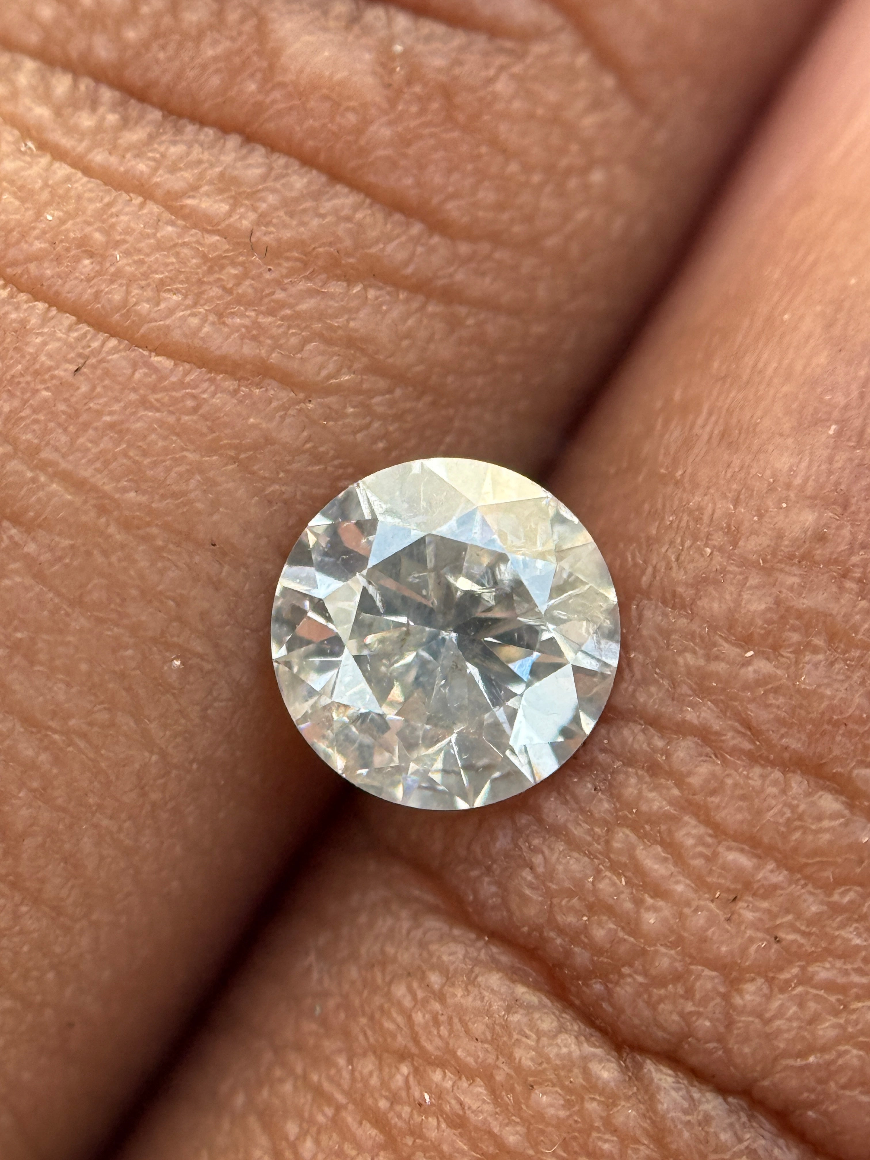 0.50 Ct Round Brilliant Cut Grey Natural Salt and Pepper Diamond