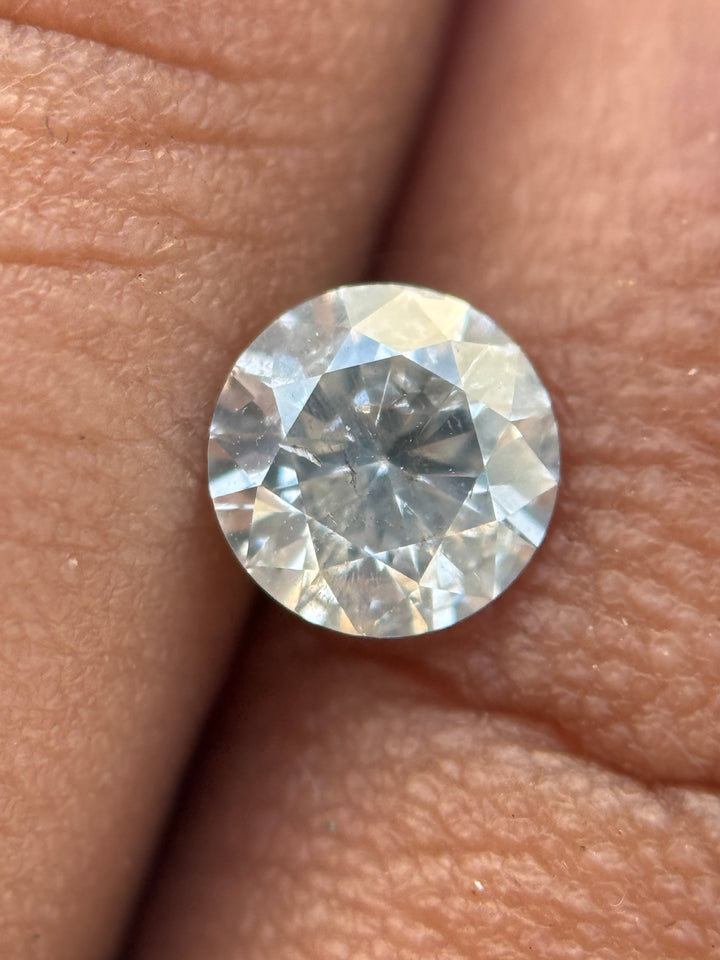 0.50 Ct Round Brilliant Cut Grey Natural Salt and Pepper Diamond