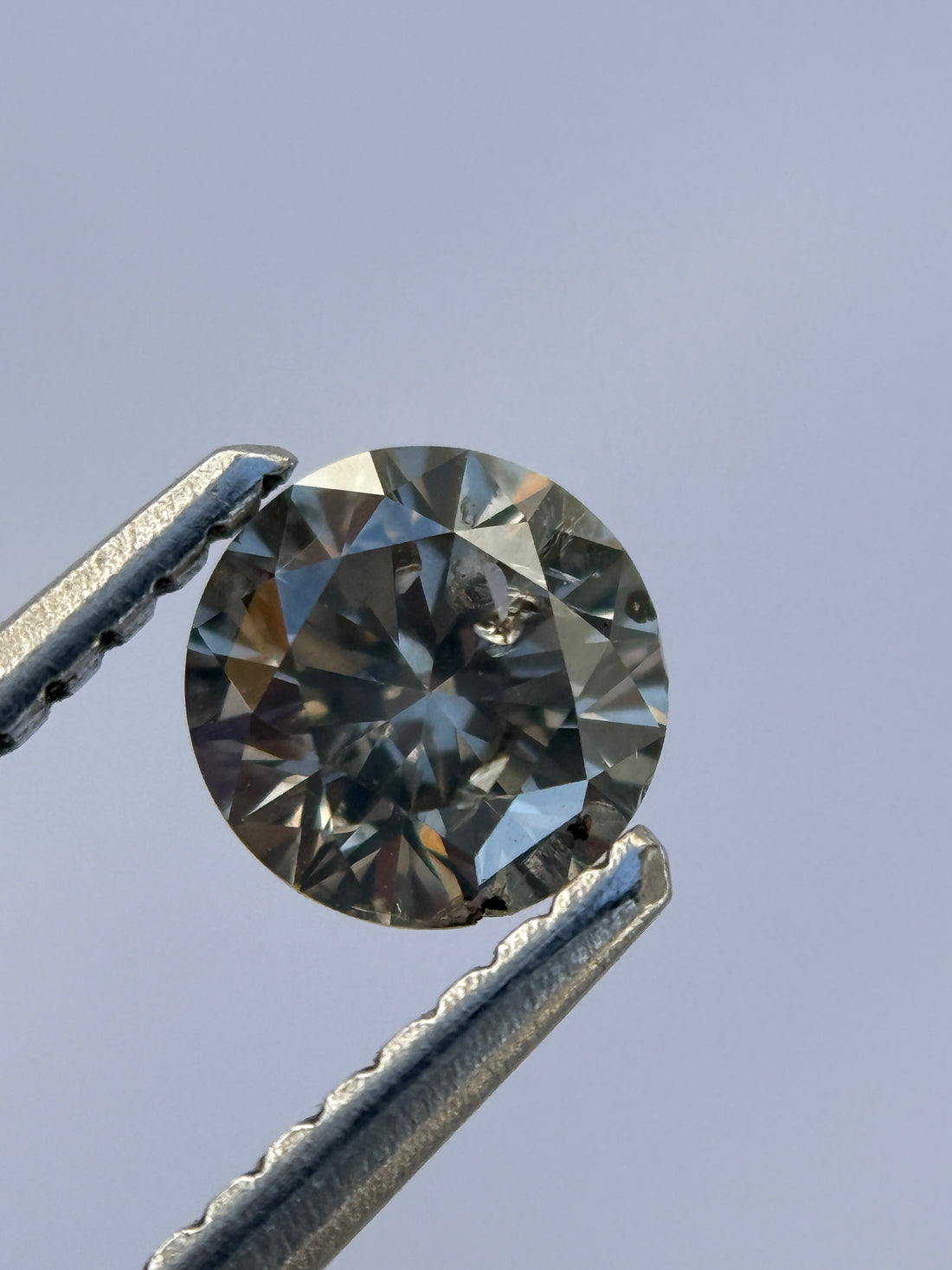 0.54 Ct Round Brilliant Cut Grey Natural Salt and Pepper Diamond