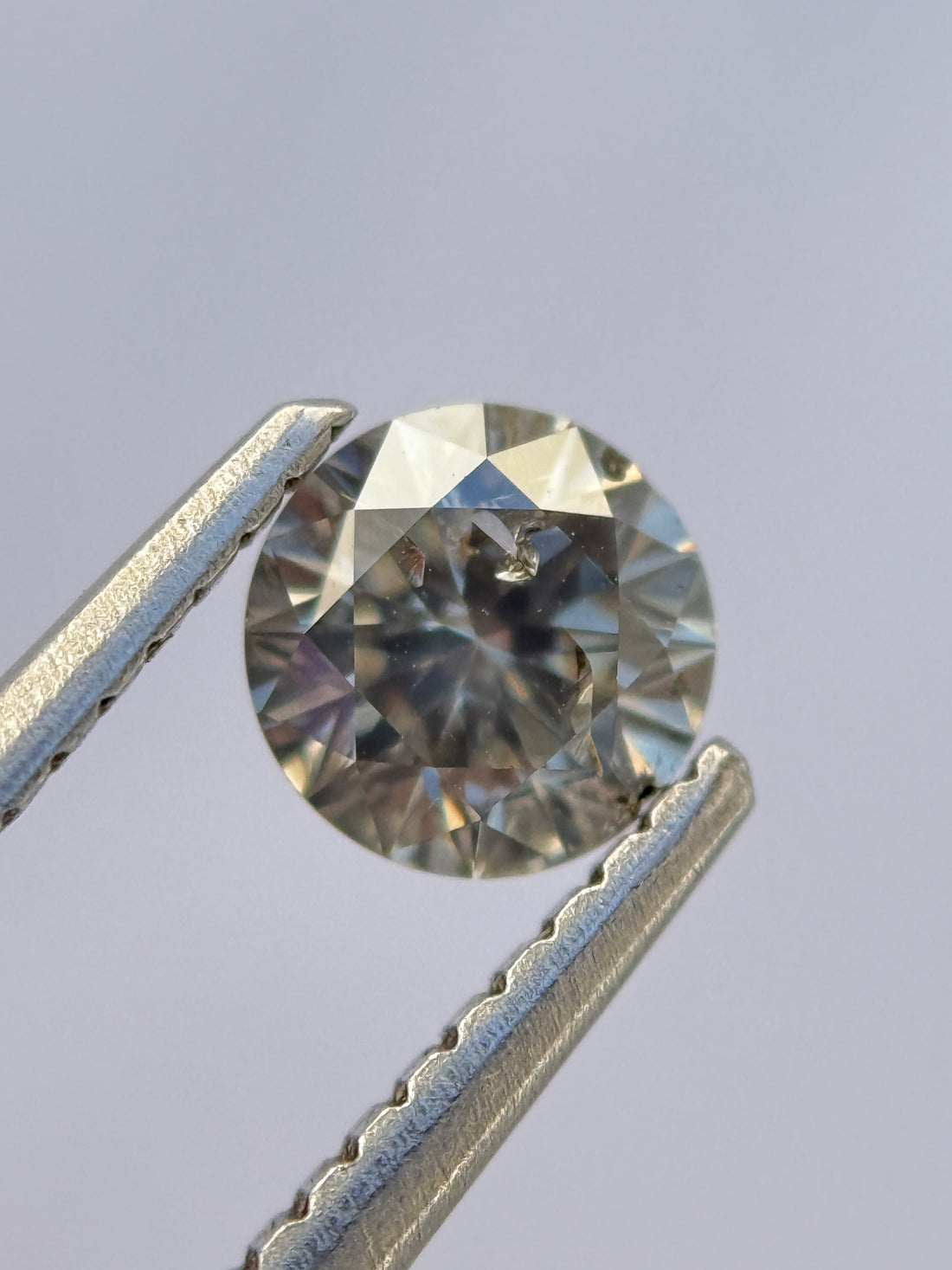 0.54 Ct Round Brilliant Cut Grey Natural Salt and Pepper Diamond