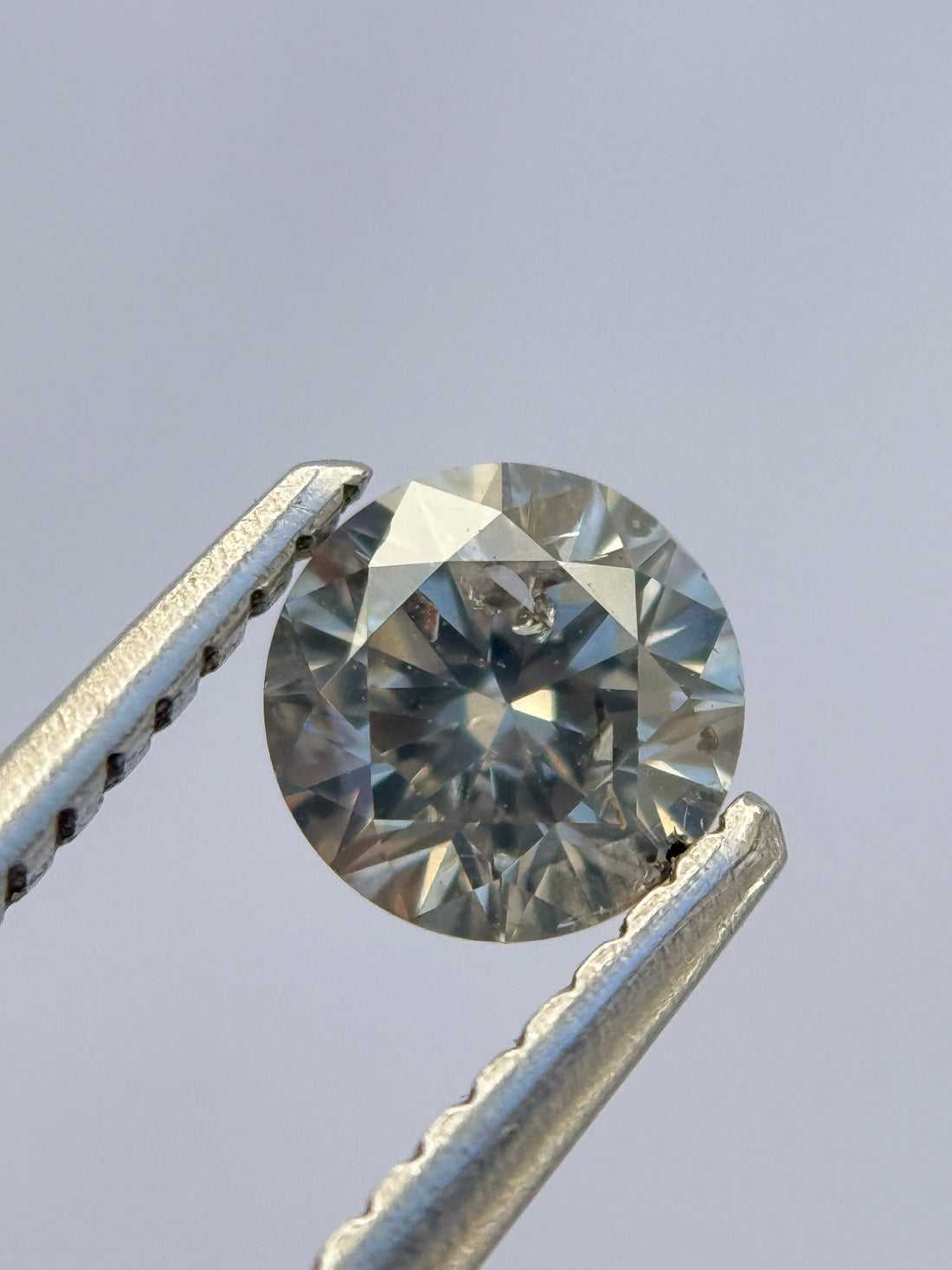 0.54 Ct Round Brilliant Cut Grey Natural Salt and Pepper Diamond