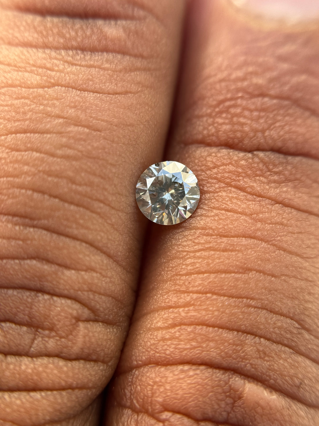 0.54 Ct Round Brilliant Cut Grey Natural Salt and Pepper Diamond