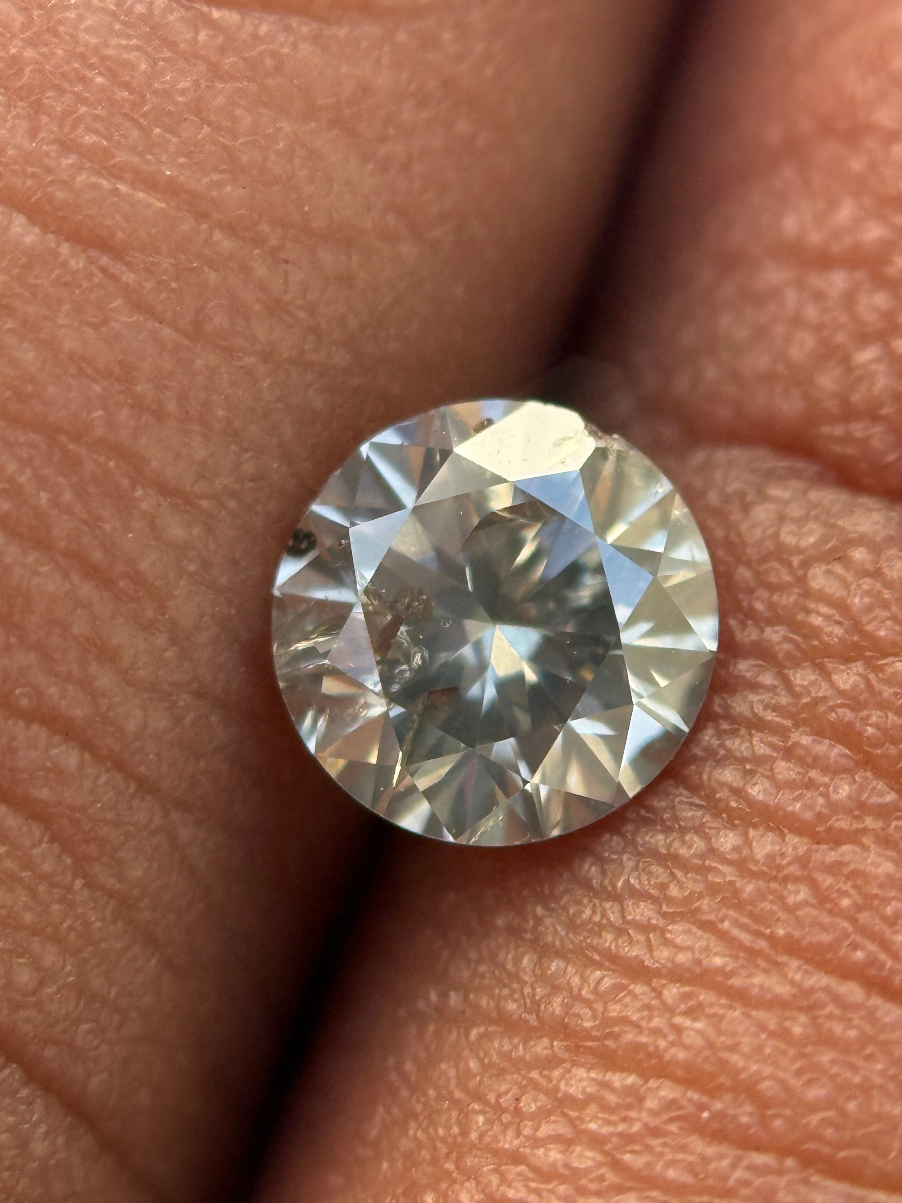 0.54 Ct Round Brilliant Cut Grey Natural Salt and Pepper Diamond