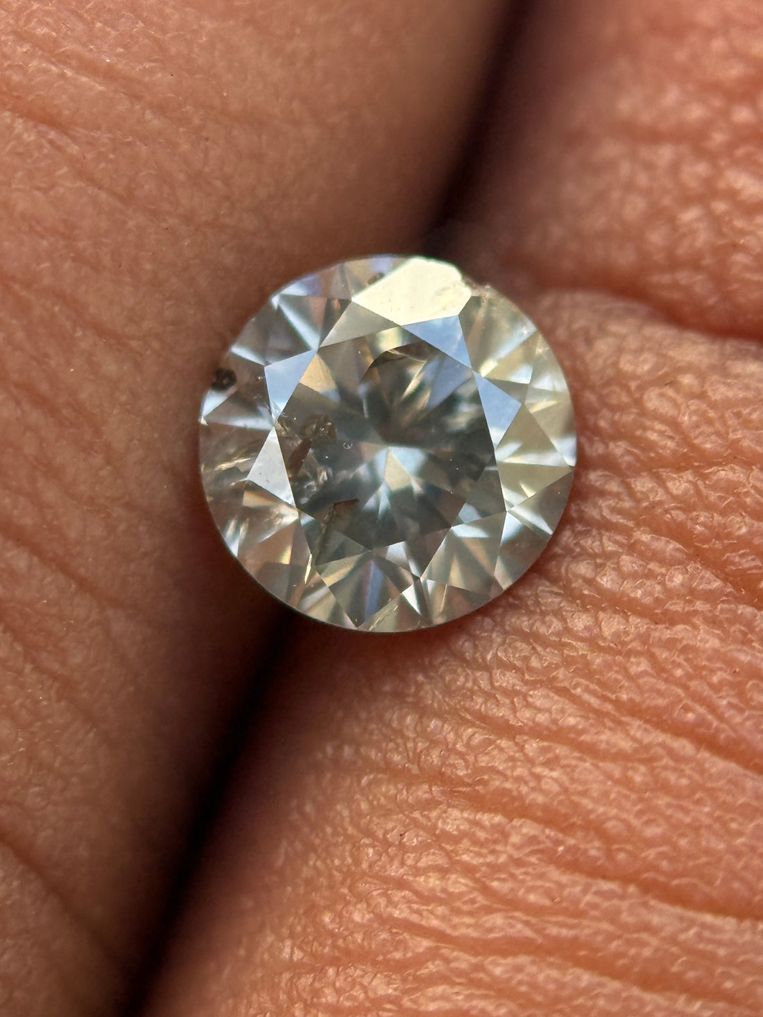 0.54 Ct Round Brilliant Cut Grey Natural Salt and Pepper Diamond