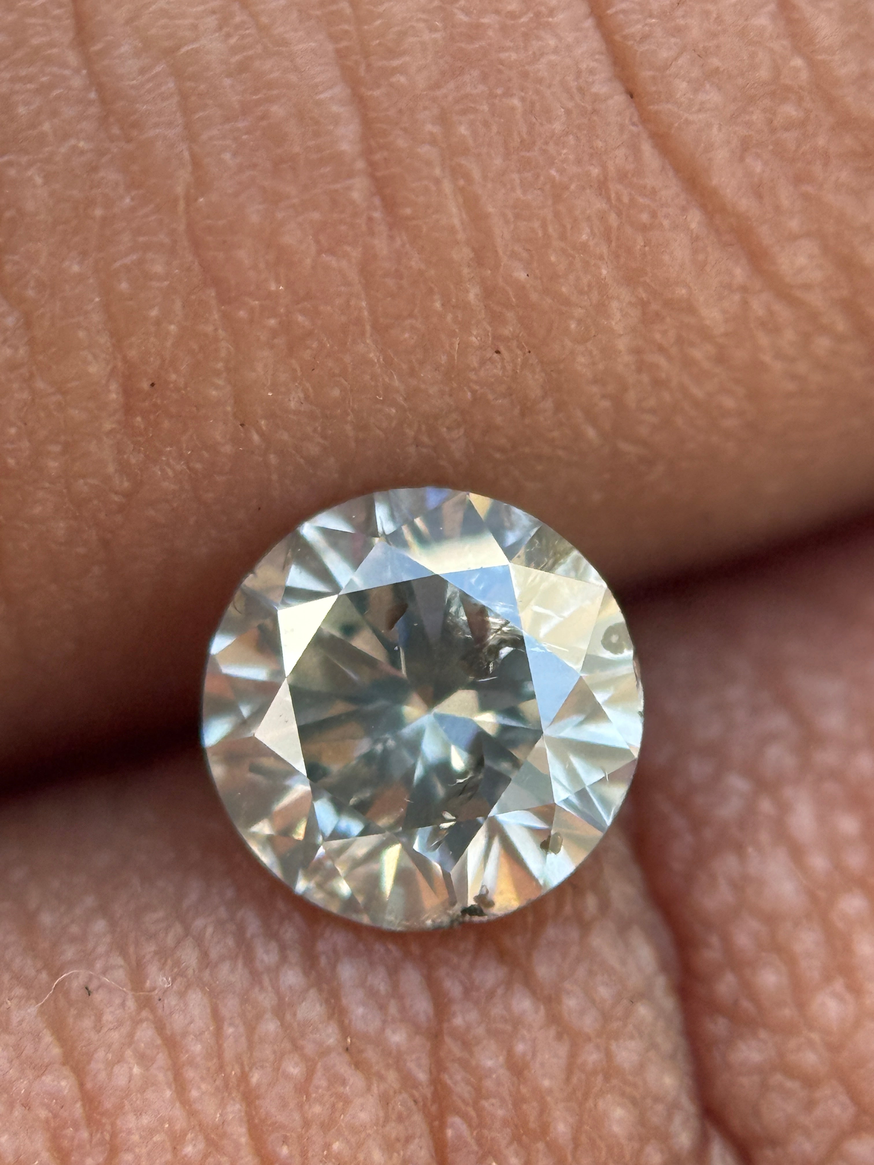 0.54 Ct Round Brilliant Cut Grey Natural Salt and Pepper Diamond